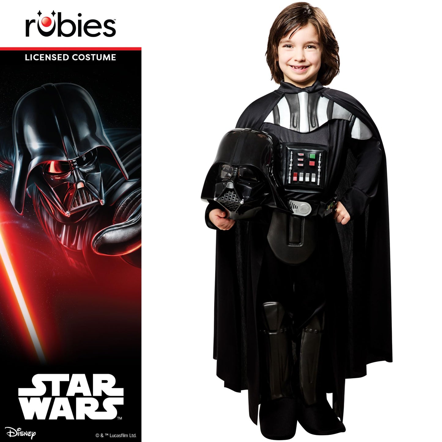 Rubies Official Disney Star Wars Deluxe Darth Vader, Children Costume - Large Halloween