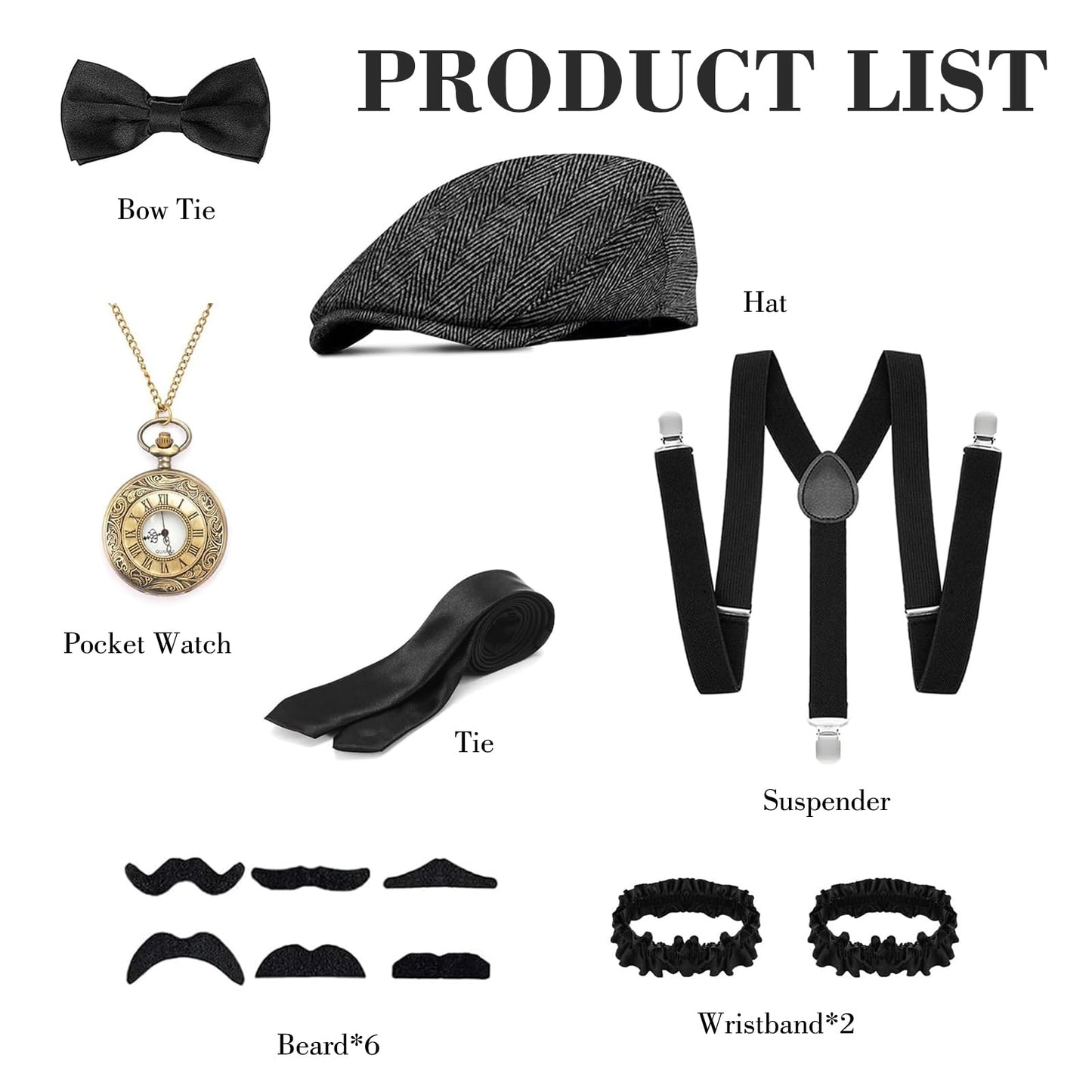 1920s Mens Costume 1920s Accessories for Men Gatsby Accessories Men