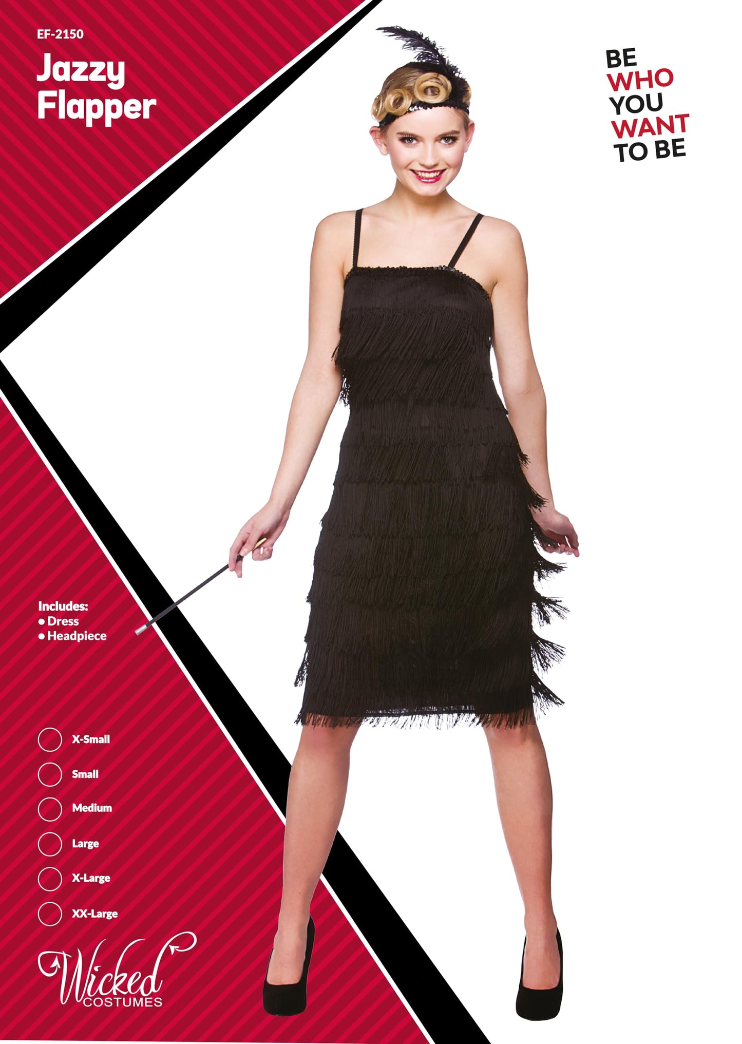 Wicked Costumes Adult Womens Jazzy Flapper Fancy Dress Costume – 1920s Charleston Gatsby Style Dress Retro Roaring Twenties Party Outfit - Medium (UK 14-16)