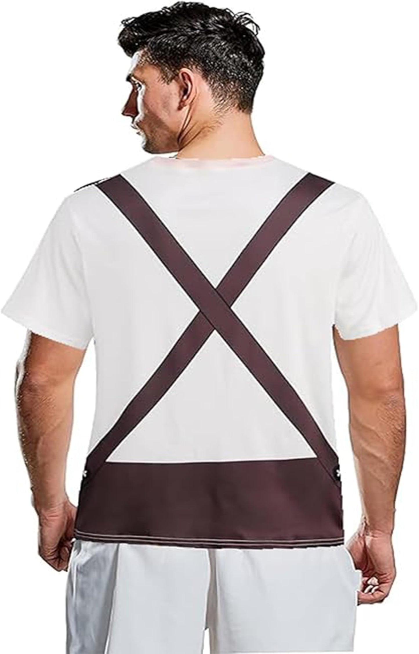 LIKPOJA Men's Bavarian Oktoberfest Costume Shirts German Beer Short Sleeve T-Shirts for Adult(White B,2XL)