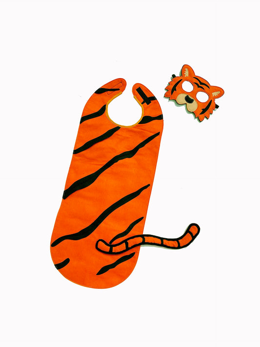 Tiger animal costume with mask and cape for jungle theme