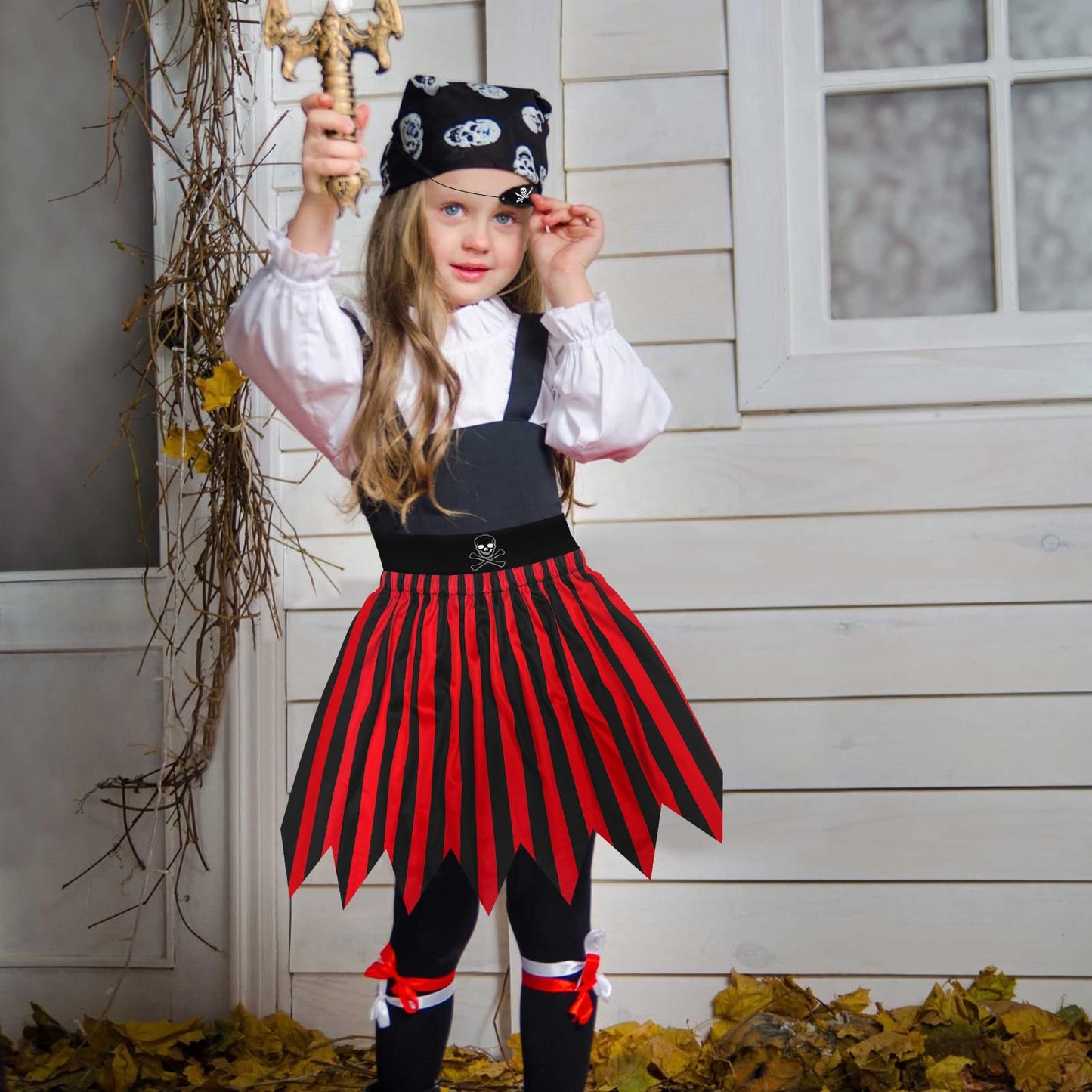 Wonsta Caribbean Pirate Costume Girls Fancy Dress Girls Role Play Dress Up Party Pirate Themed Birthday Party Halloween Costume
