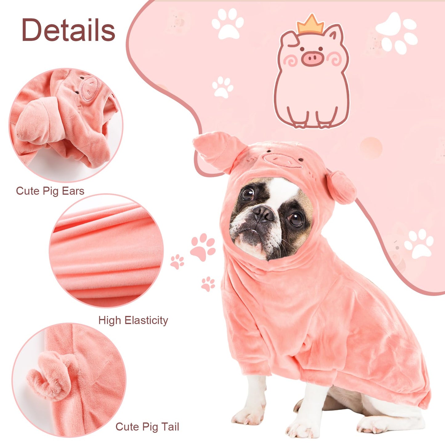 Dog Halloween Pig Costume - French Bulldog Adorable Pig Holiday