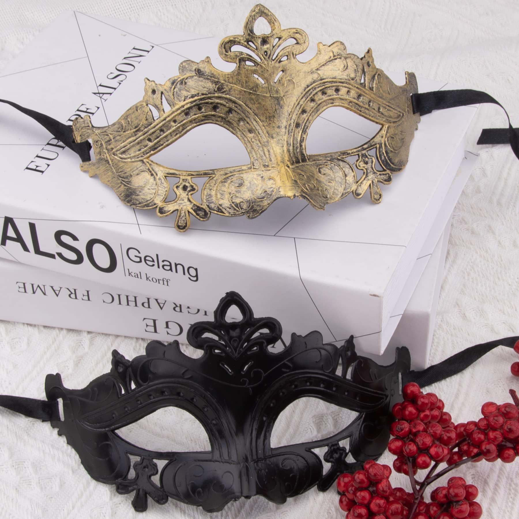 Masquerade Masks Vintage Antique Mask Couple Venetian Masks (image 3)