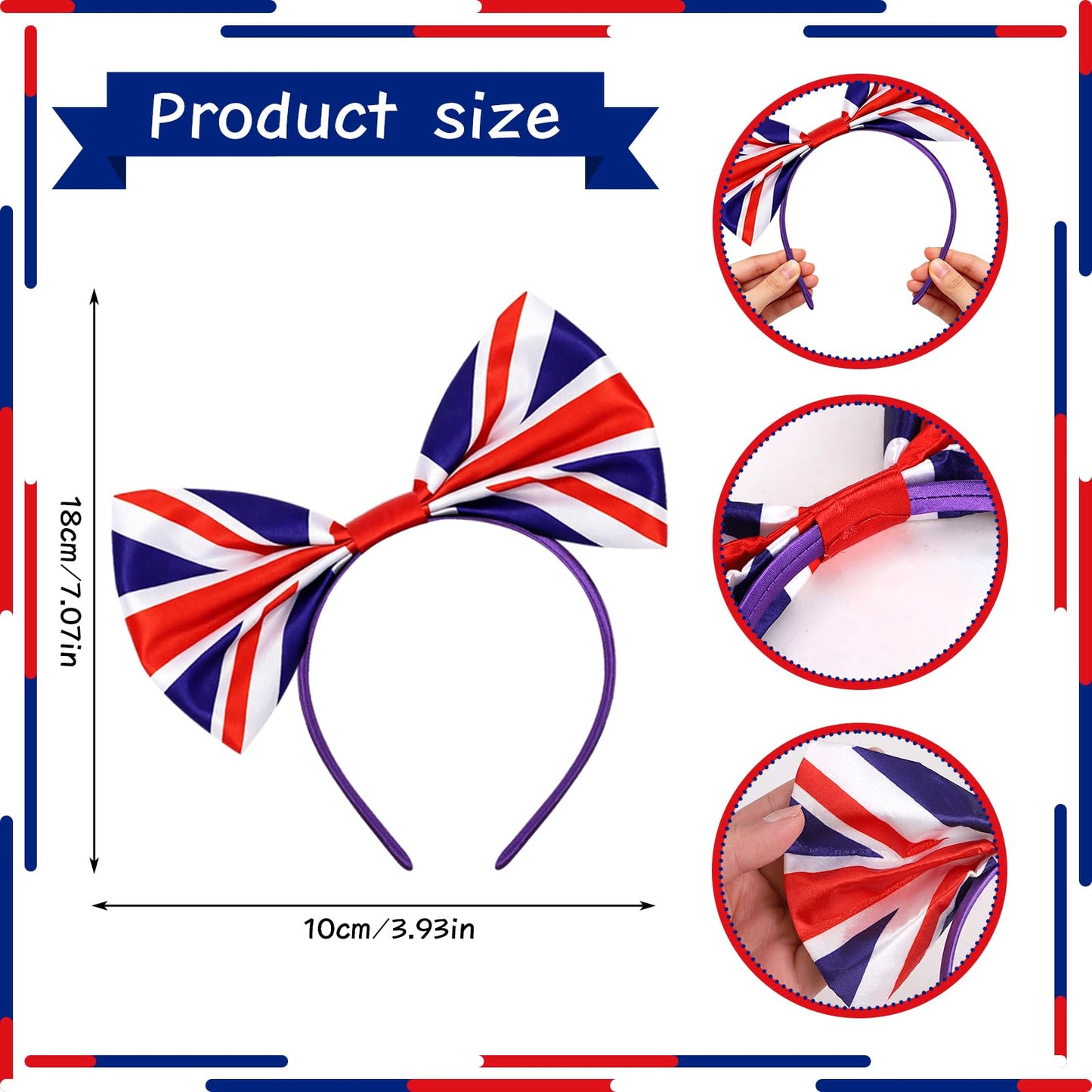 KMLGY 2Pcs Union Jack Costume Set with Union Headband Tutu Skirt for British National Day Royal Event Indoor or Outdoor Street Party Suppies (Blue)