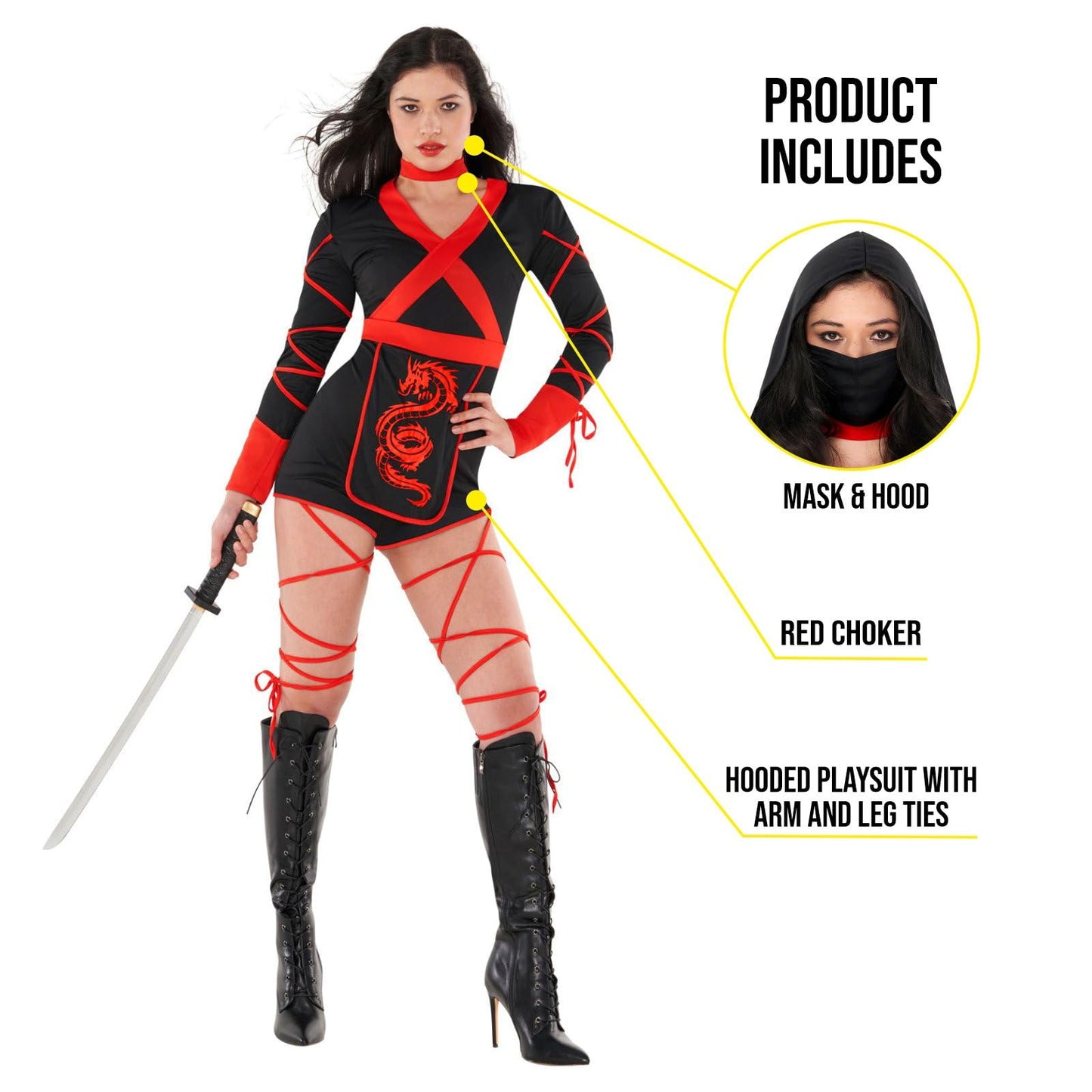 Womens Ninja Costume - Ninja Halloween Costume Womens - Halloween