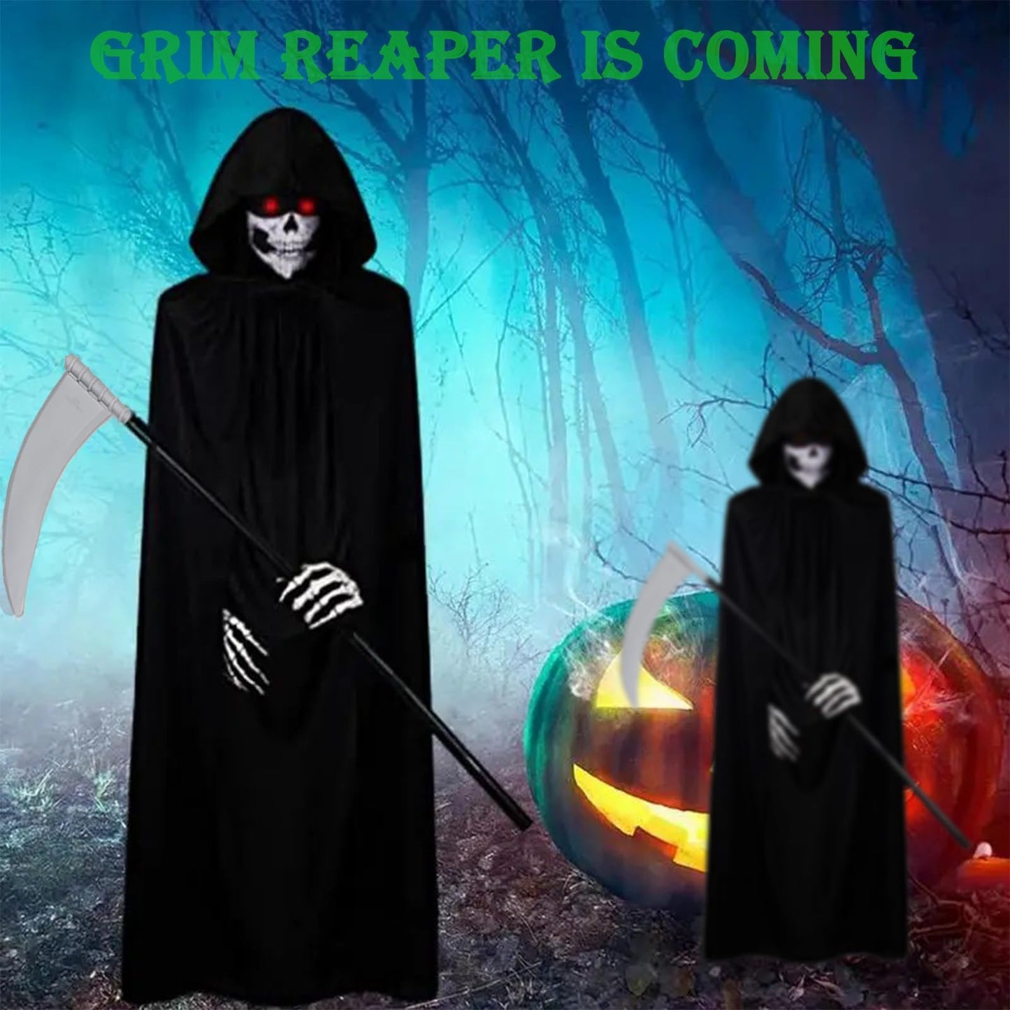 Grim Reaper Costume - Grim Reaper Cloak - Halloween Costumes Black