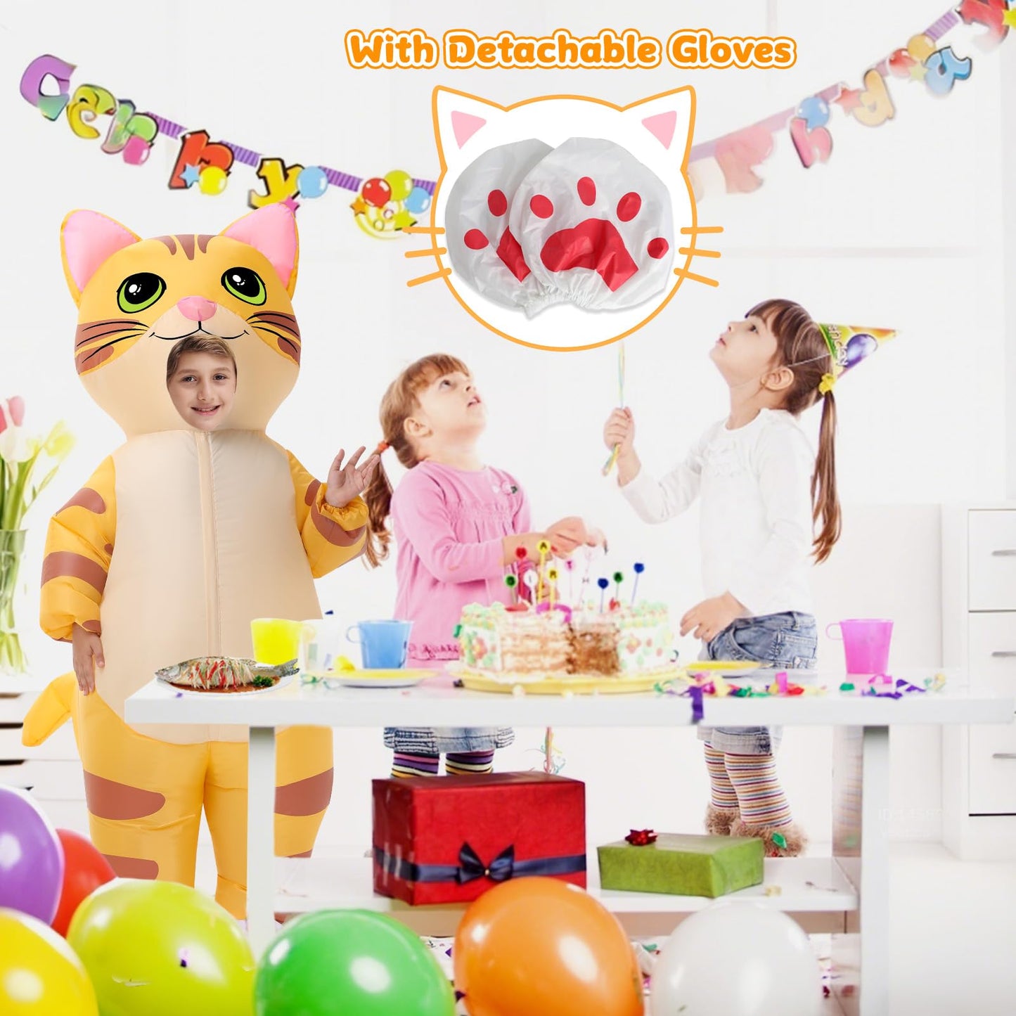 Spinosaurus Inflatable Cat Costume Kids Inflatable Halloween Costumes Funny Blow Up Animal Costume for Boys Girls
