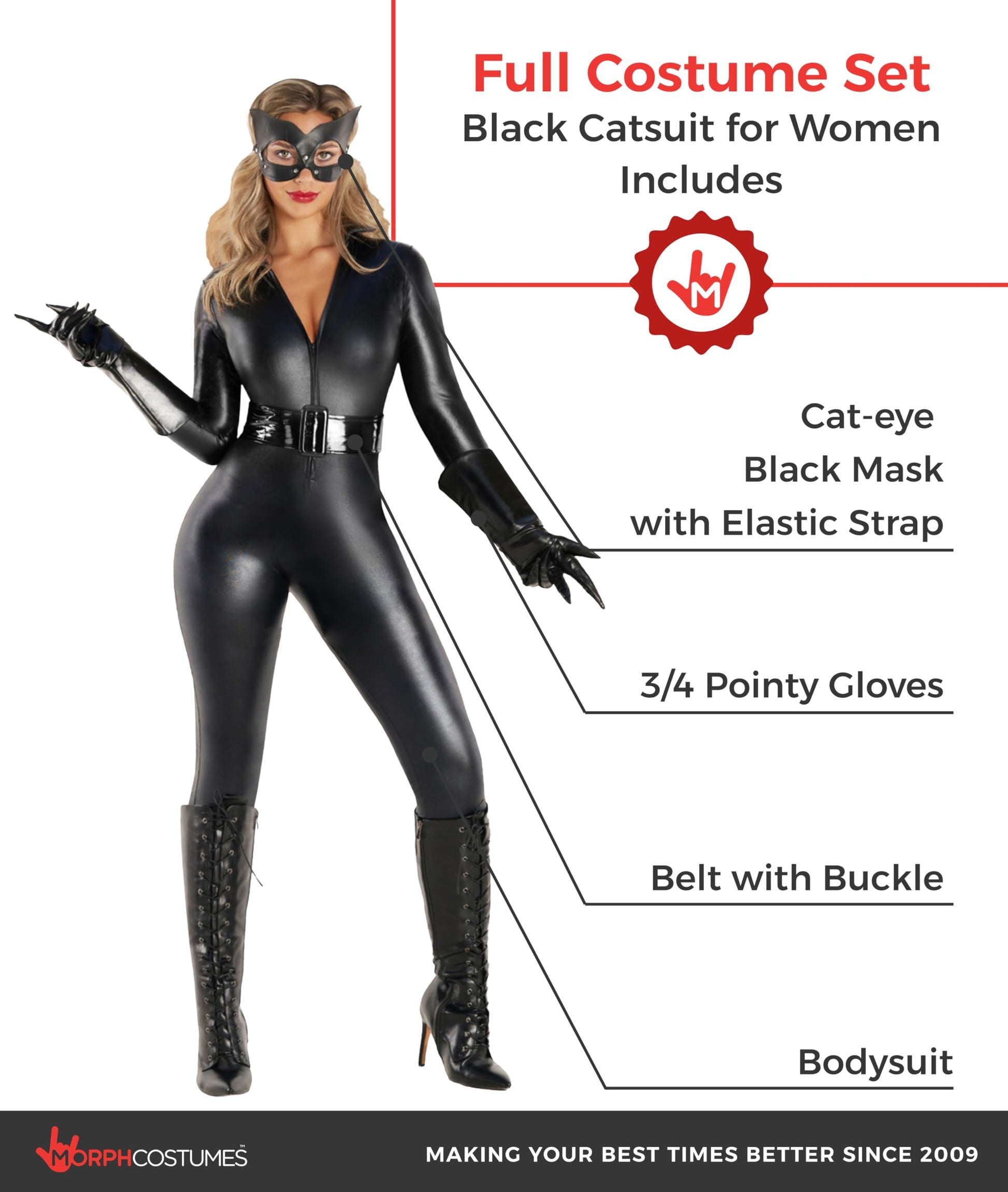 Black Cat Costume Adult - Black Catsuit for Women - Cat Costumes (image 2)