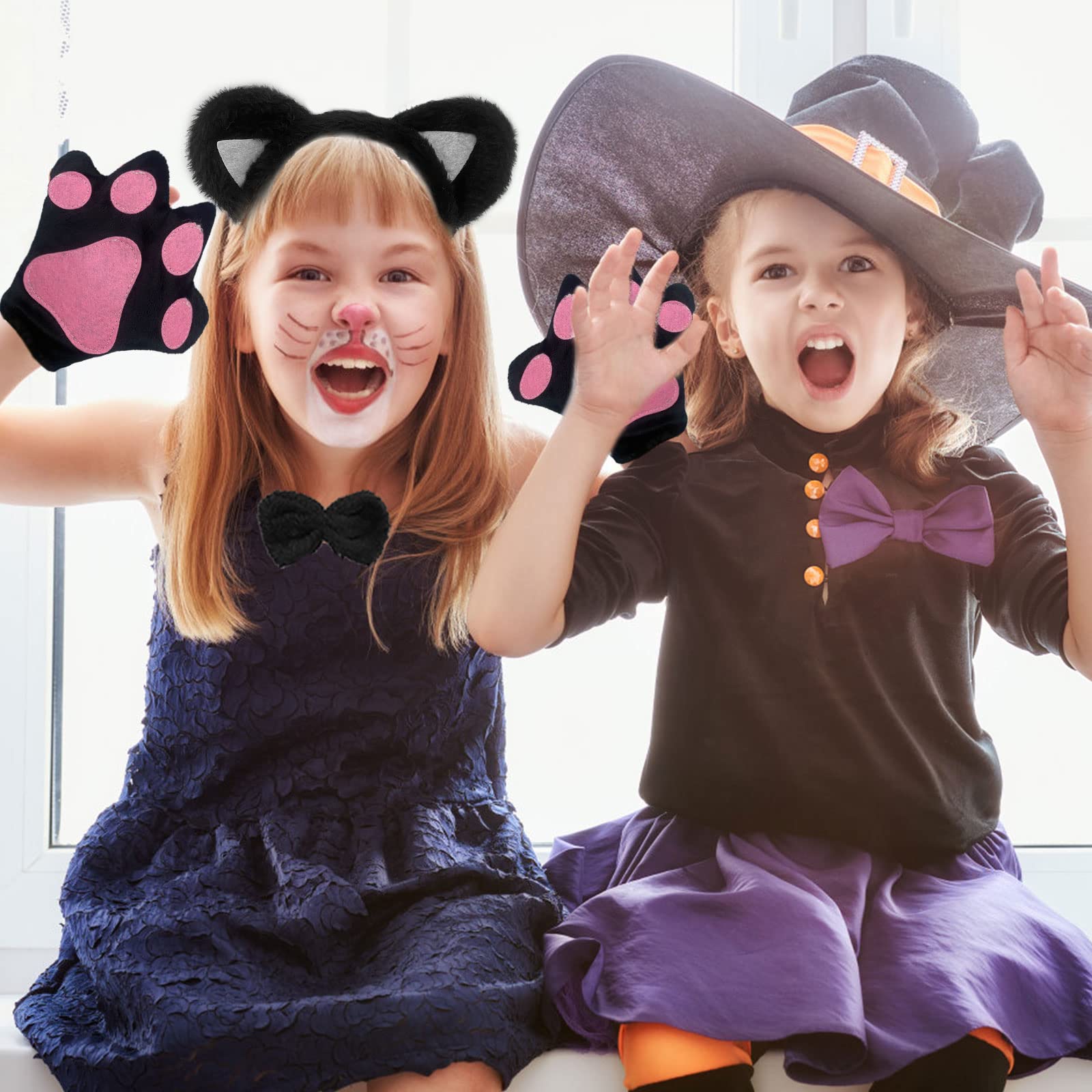 Cat Costume Set Included Cat Ears Headband Bowtie Tail Cat Paw (image 5)