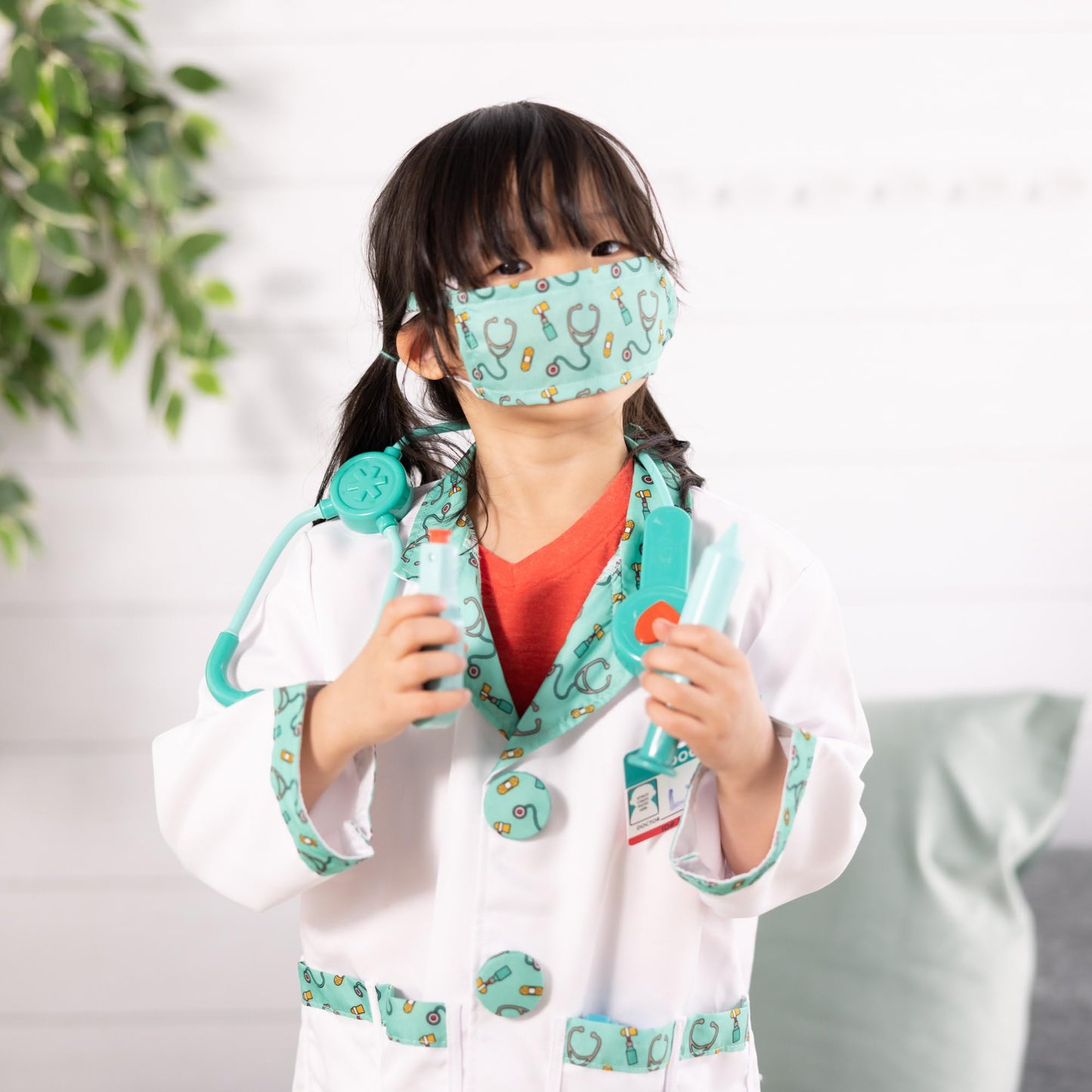 Melissa & Doug Doctor Costume | Role Play Clothes for Kids, with Coat & Stethoscope | Age 3-6