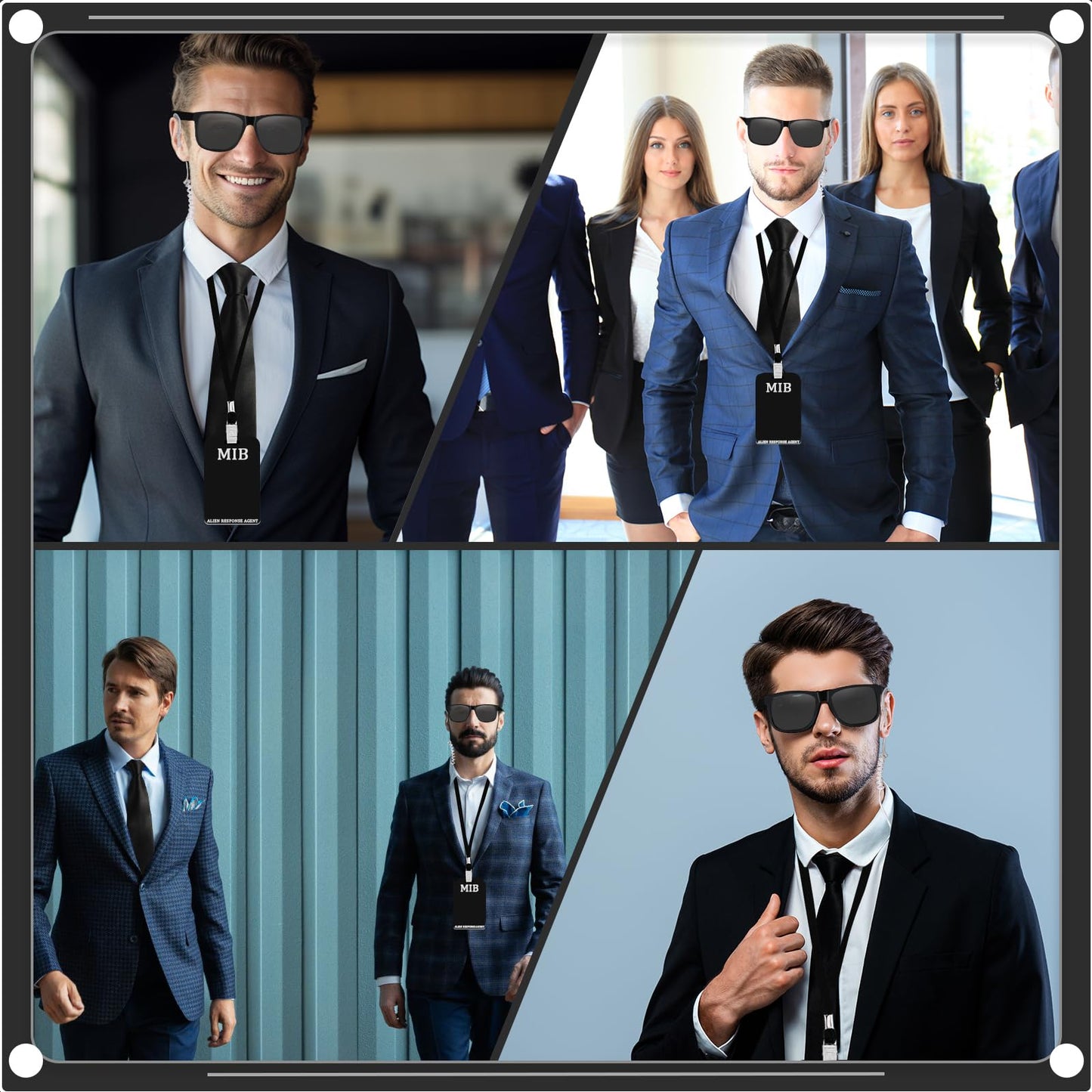 Agent Costume Accessories Set - Secret Agent Dress Up Kit with Id (image 7)