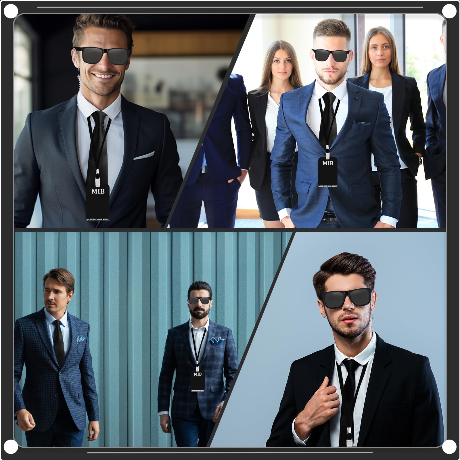Agent Costume Accessories Set - Secret Agent Dress Up Kit with Id (image 7)
