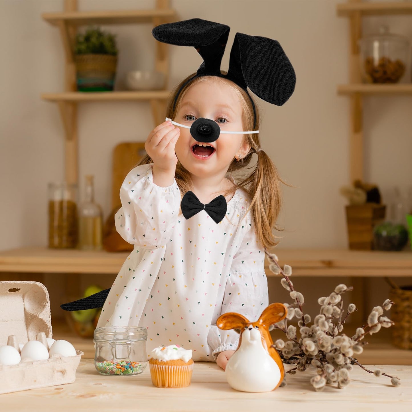 Black and White Puppy Dog Costume Set Costume for Dogs Includes