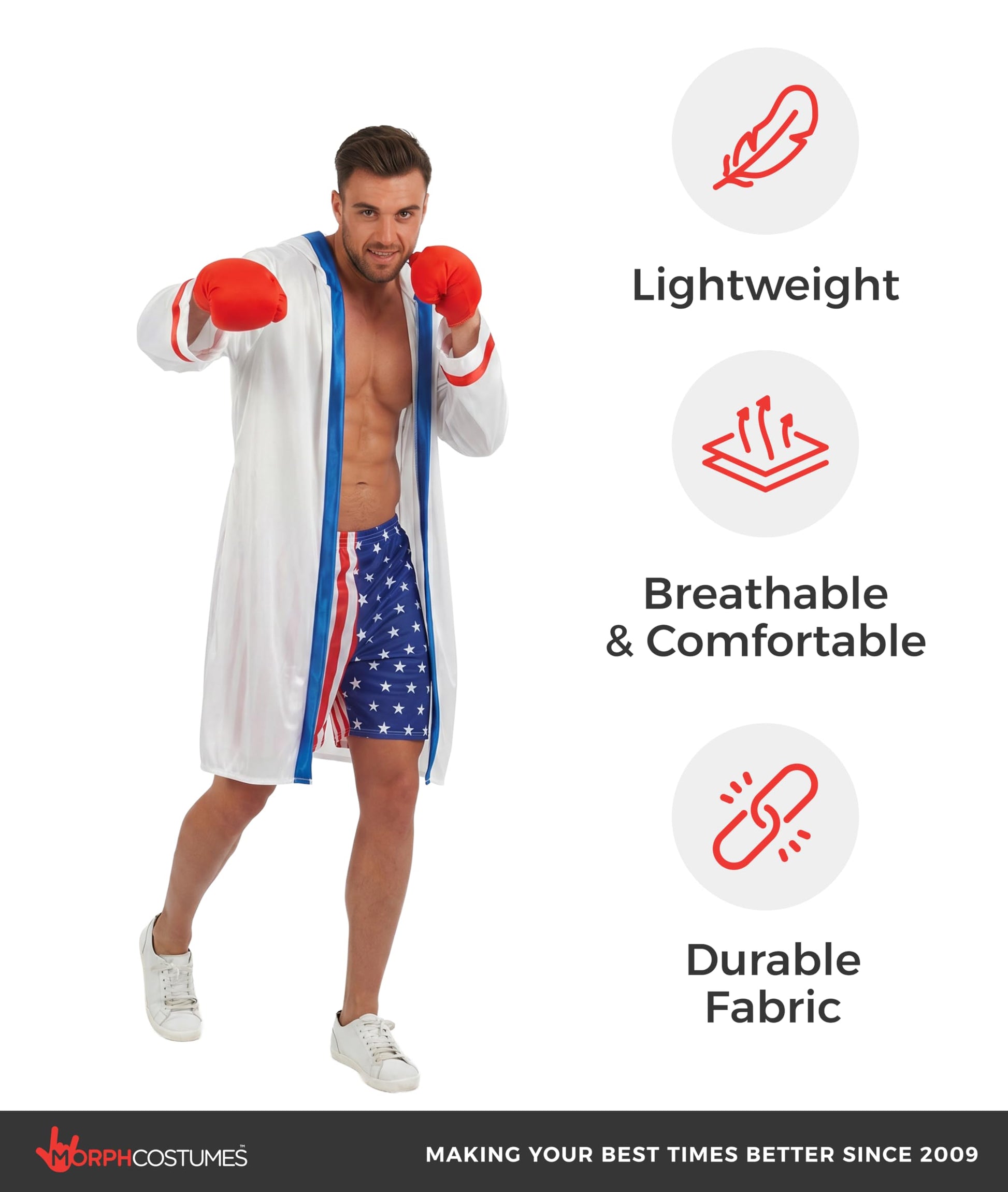 Boxing Robe Costume for Men - Boxer Halloween Costume - Boxing (image 7)
