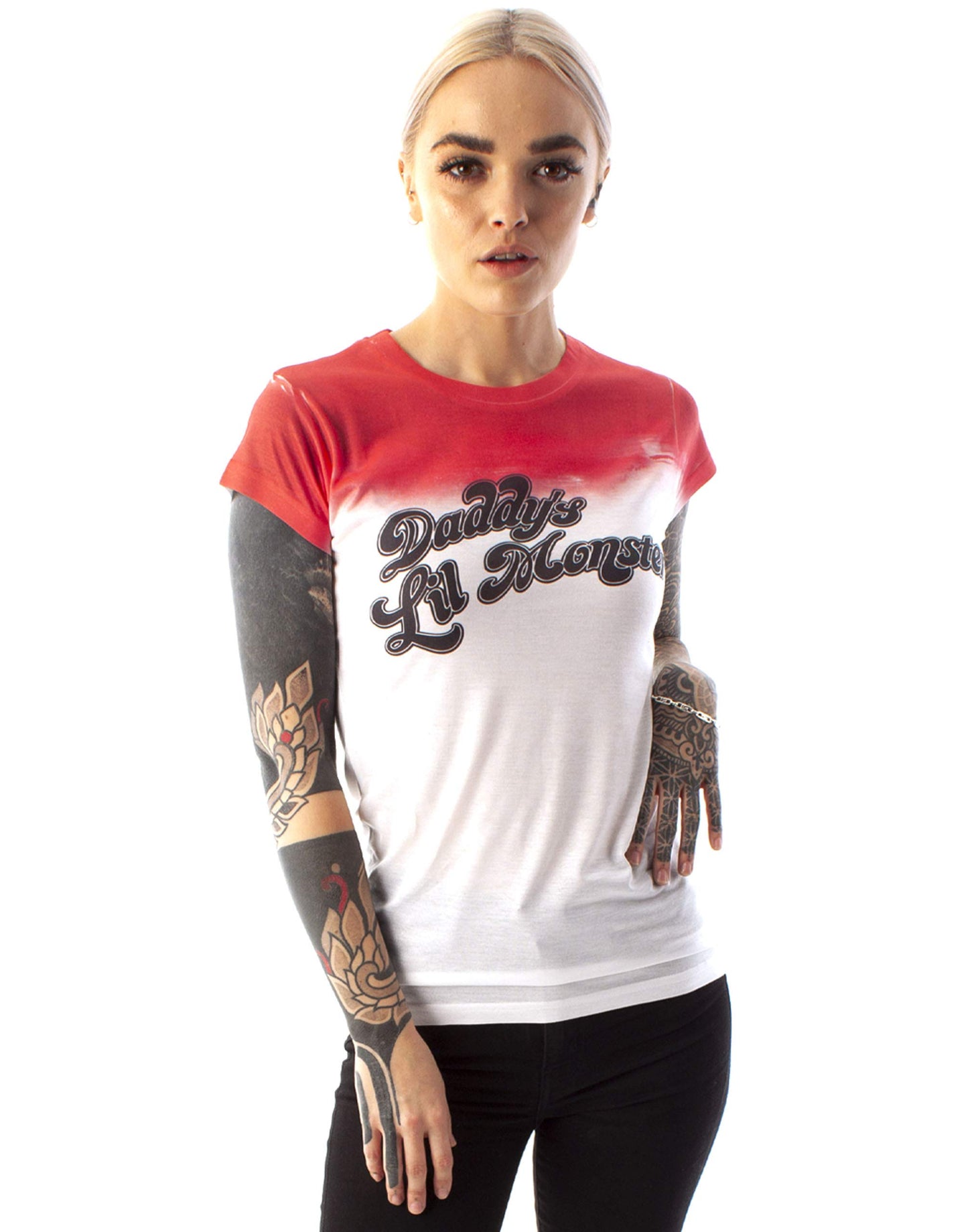 Suicide Squad Daddy's Lil Monster Women's Ladies White T-Shirt Top