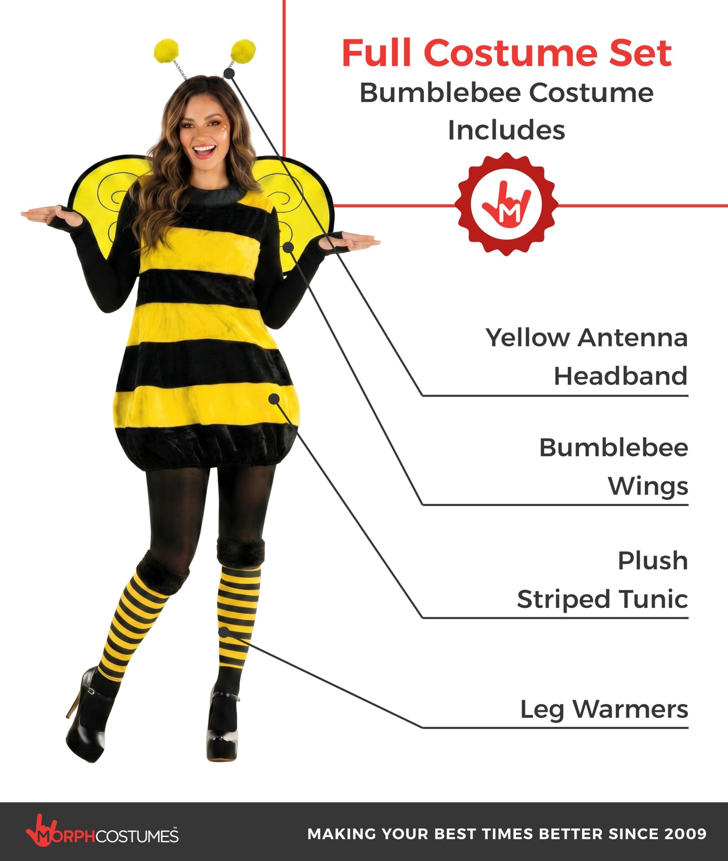 Women's Bee Costume Adult Bumblebee Halloween Outfit Queen Bee