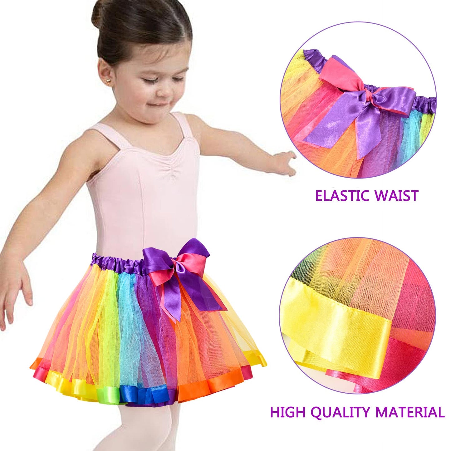 Tacobear Kids Butterfly Costume for Girls with Butterfly Wings Tutu Skirt Headband Mask Tattoos Butterfly Dress Up Cosplay Set Carnival Halloween Costume (Colorful)