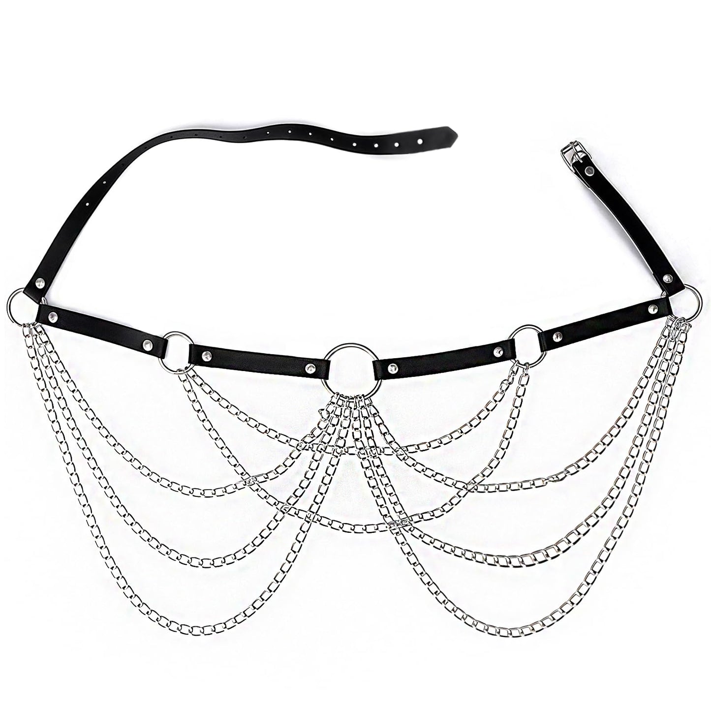 Punk Leather Waist Black Gothic Waist Belt Waistband Gothic Rave