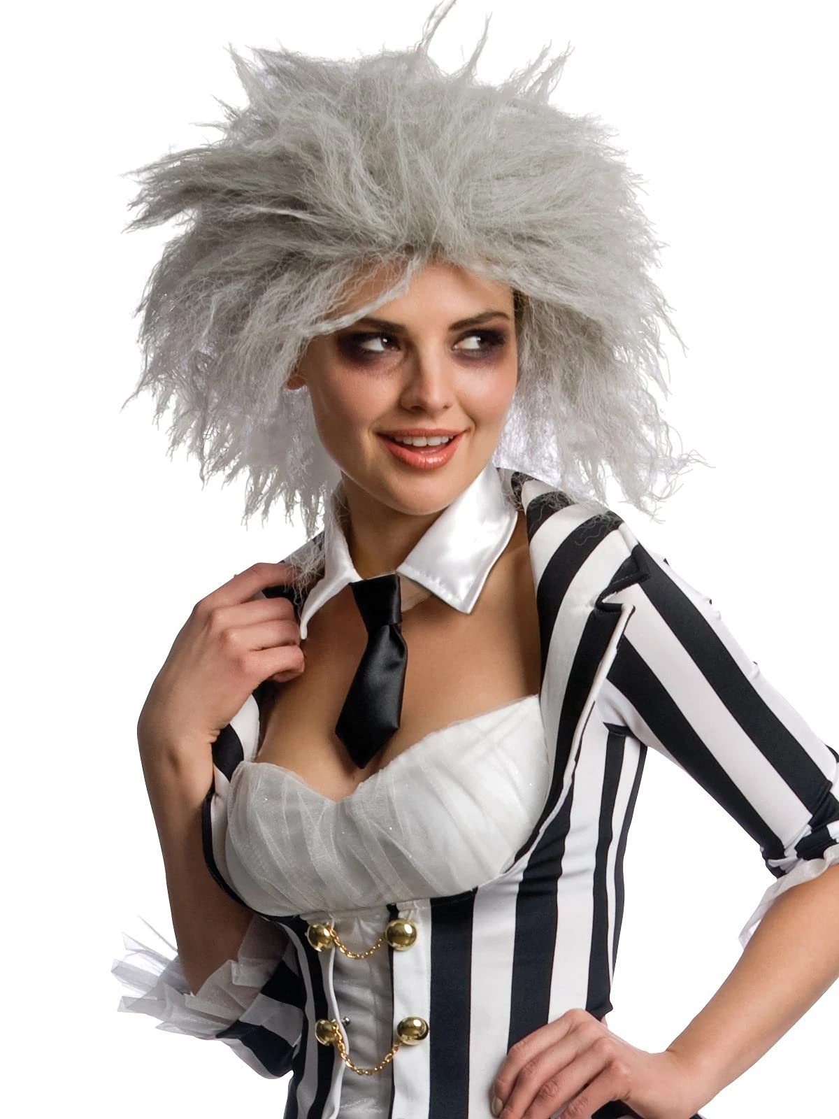 Rubie's Official Beetle Juice + Wig Ladies Fancy Dress Halloween (image 2)