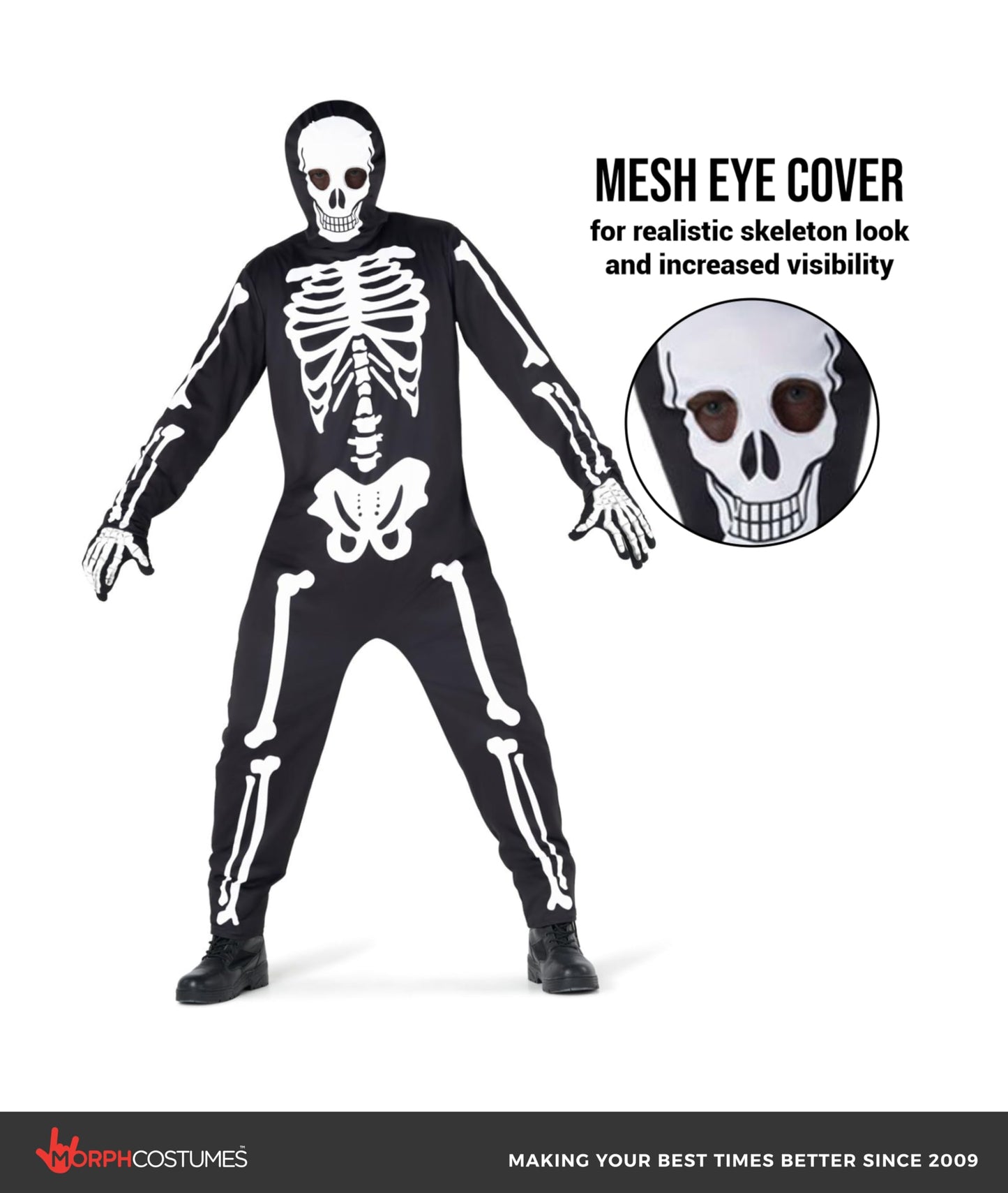 Mens Skeleton Costume - Skeleton Costume Adult - Halloween Costumes (image 3)