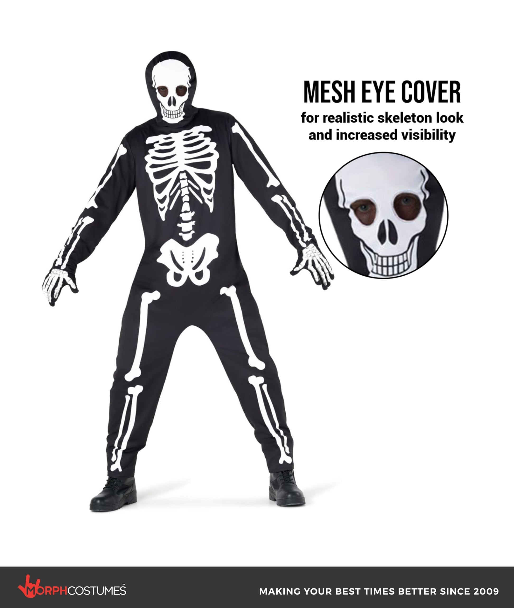 Mens Skeleton Costume - Skeleton Costume Adult - Halloween Costumes (image 3)