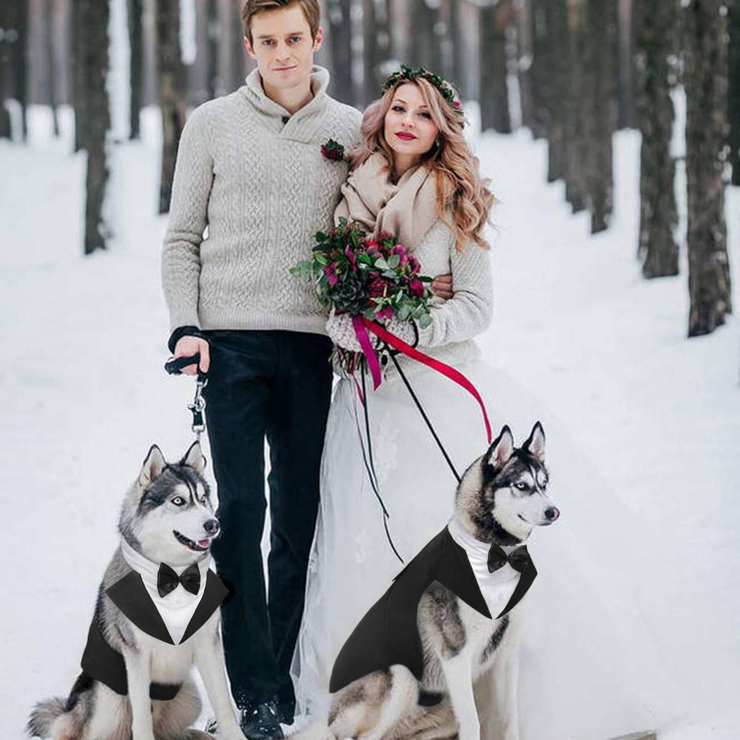 Dog Tuxedo - Dog Wedding Suit and Bandana Set - Pet Clothes Puppy