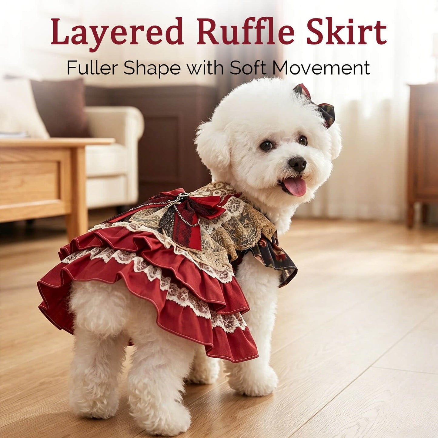 Dog Dress - Vintage Gothic Princess Dog Dress - Multi-Layer Ruffle