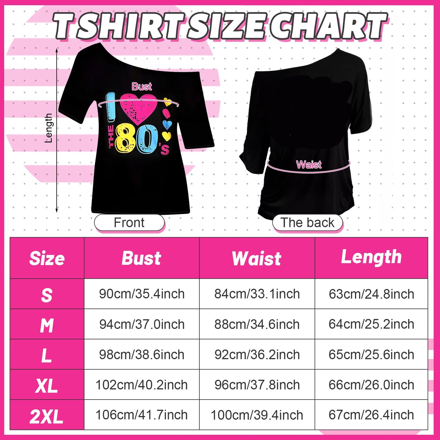 80s Fancy Dress Accessories for Women, Including T-Shirt Tutu Skirt Bumbag Leg Warmers Gloves Glasses Headband Earrings Necklace Bracelets 1980s Costume Outfits for Ladies Girls Hen Party