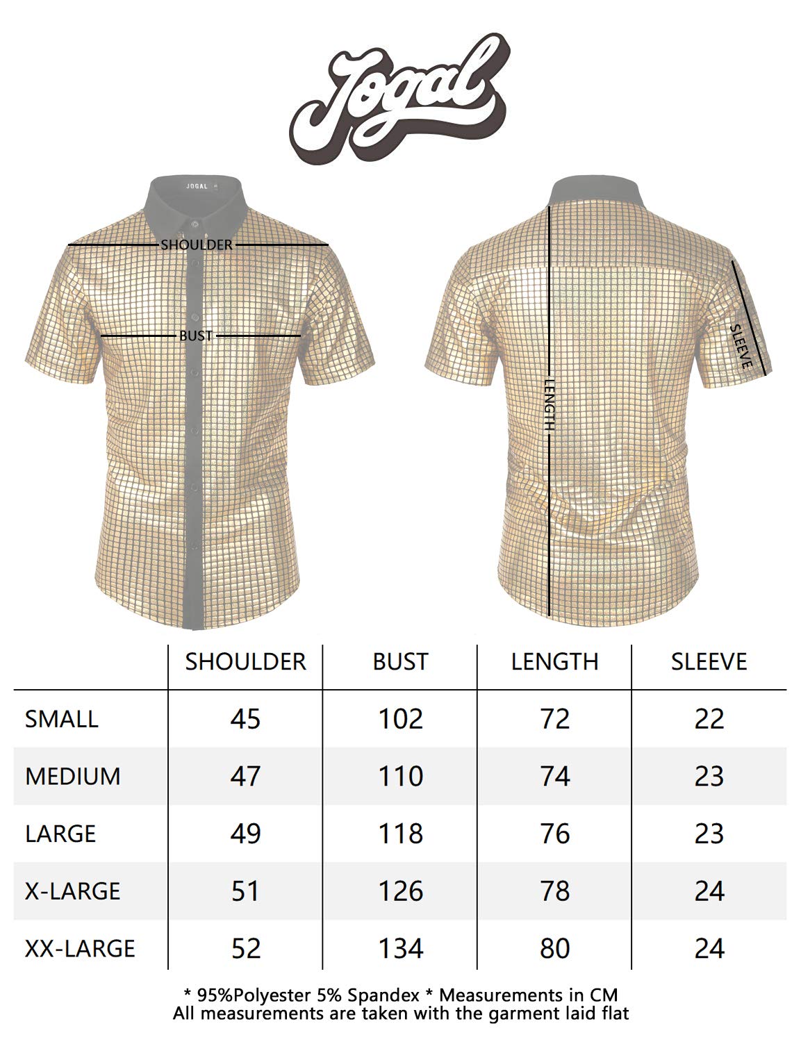Men's Dress Shirt Sequins Button Down Short Sleeve Shirts 70s Disco (image 8)