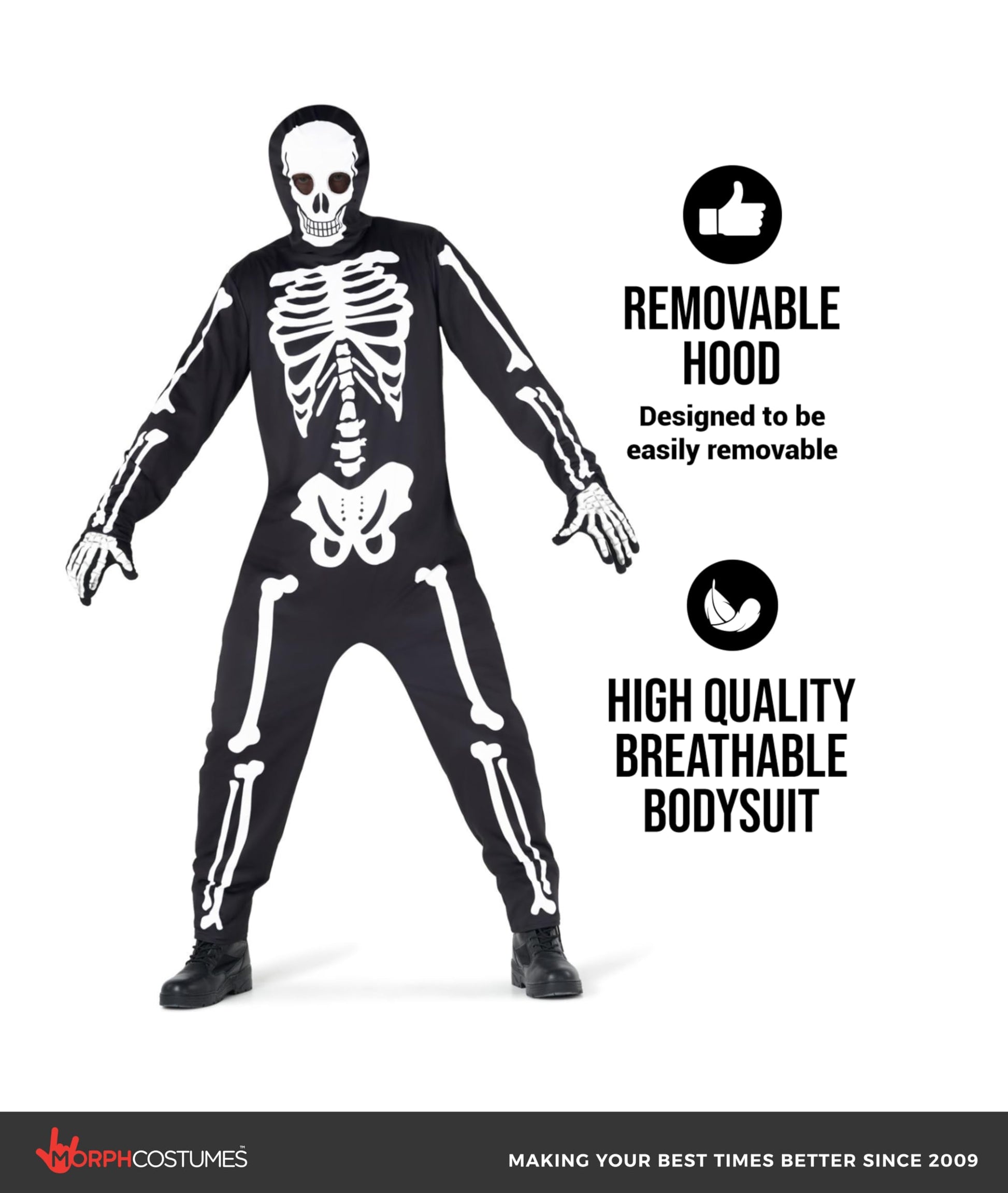 Mens Skeleton Costume - Skeleton Costume Adult - Halloween Costumes (image 2)