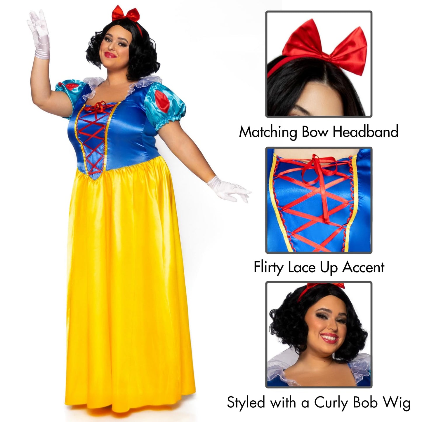 Leg Avenue Womens Plus Size Classic Snow White Fancy dress costume 1X/2X
