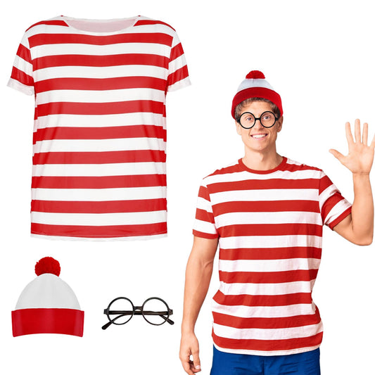 Wally Costume Cosplay Accessories Set with Red and White Striped