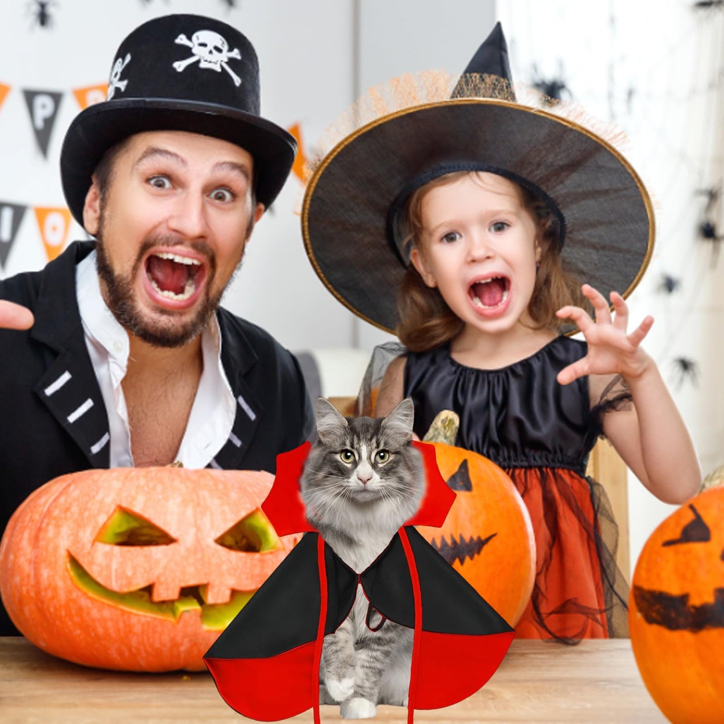 Halloween Cat Costumes - Vampire Cape for Dogs and Cats - Pet