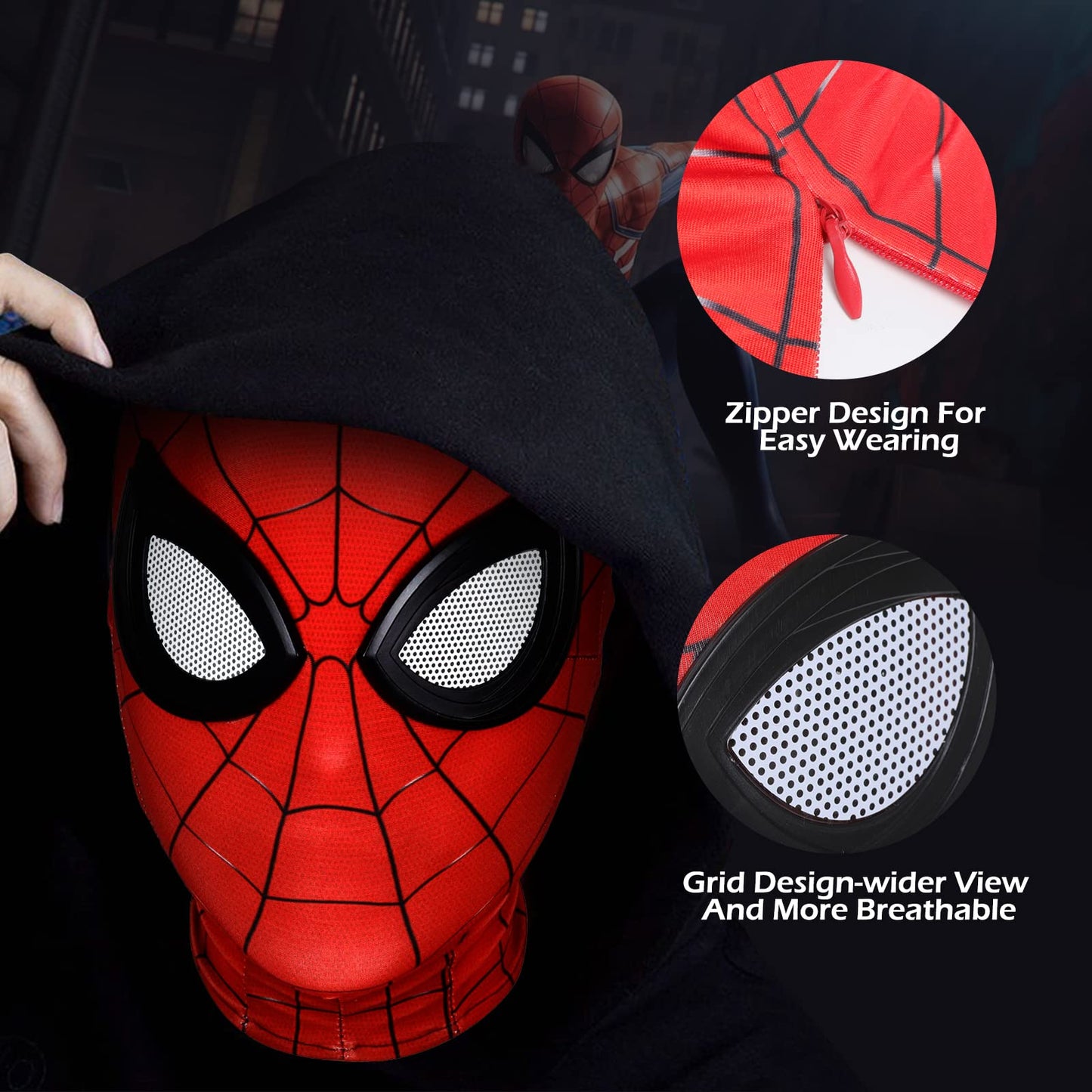 Takmor Superhero Mask, Hero Mask for Adult Women Men for Halloween Christmas Cosplay Movie Role Party Props