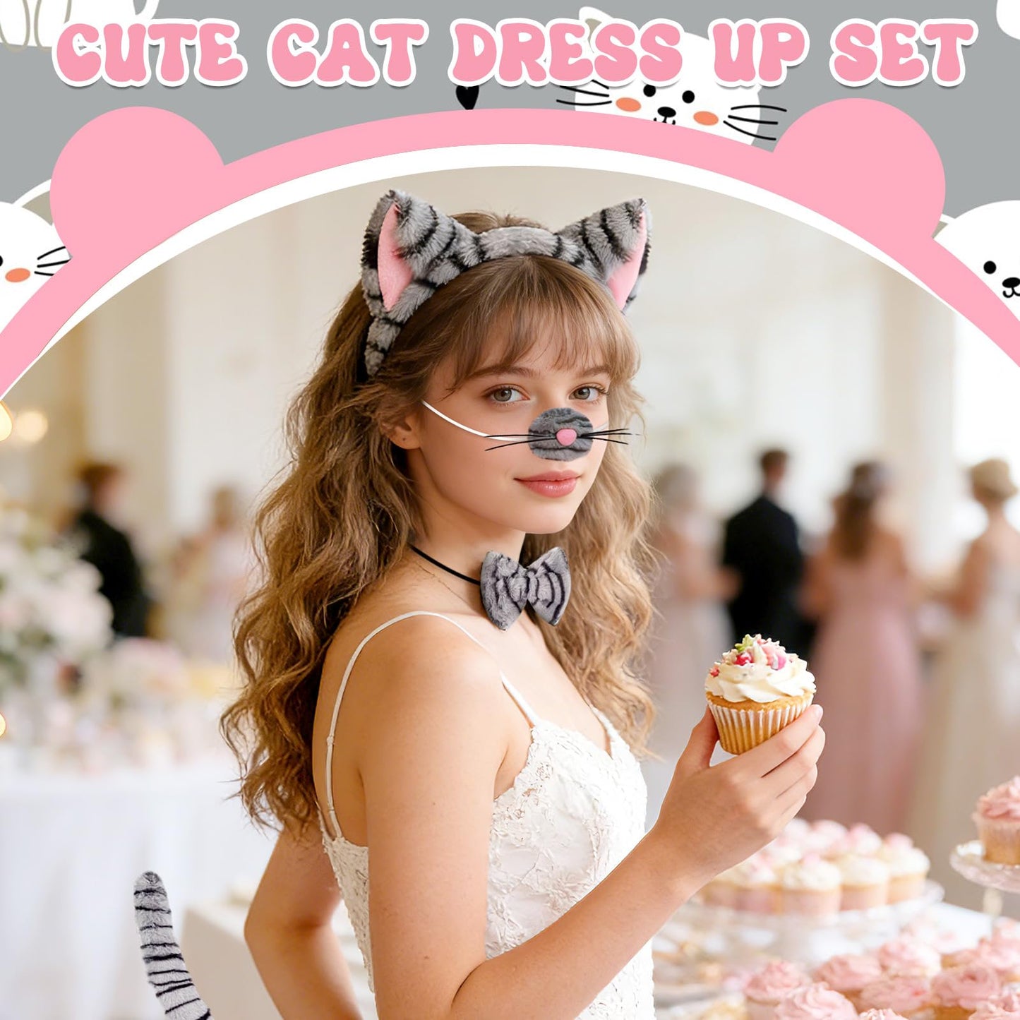 Cat Costume Accessories Set - Funny Animal Cosplay Set Includes (image 5)