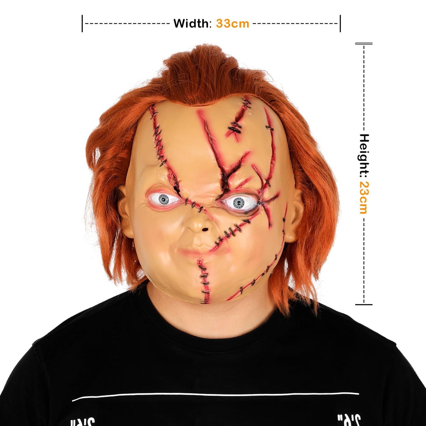Infinity Gauntlet Chucky Mask Creepy Chucky Full Head Mask with Hair Scream Realistic Cosplay Mask Halloween Kills Mask for Adults