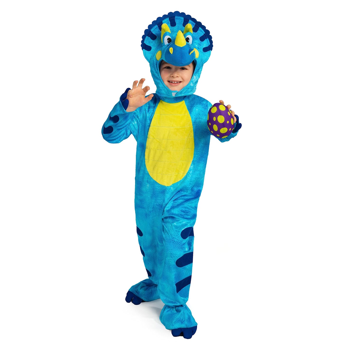 Spooktacular Creations Green Triceratops Dinosaur Costume For Kids Dress Up Party,Halloween Trick-or-Treating and Dinosaur Themed Party (Toddler (3-4 yrs))