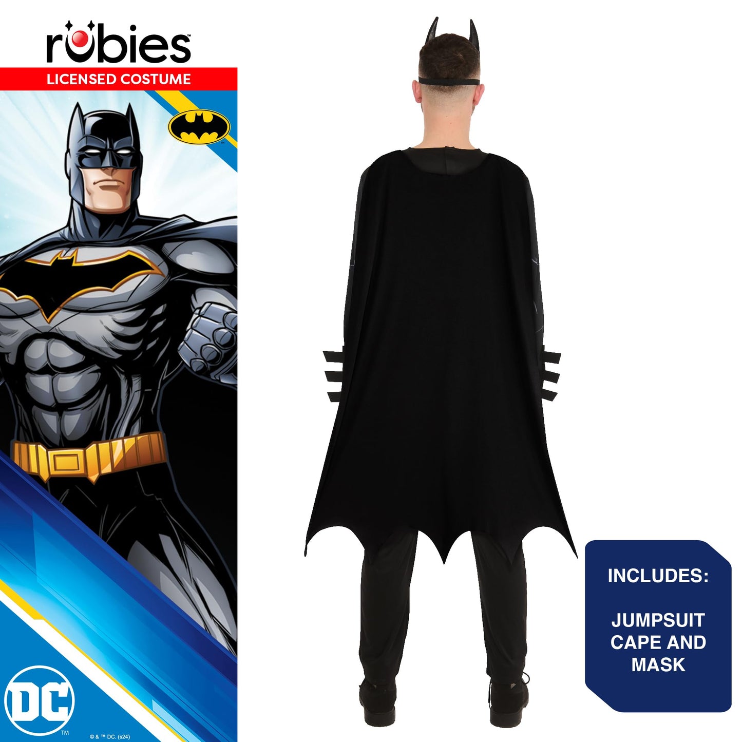 Official DC Batman Adult Costume - Adult Superhero Fancy Dress