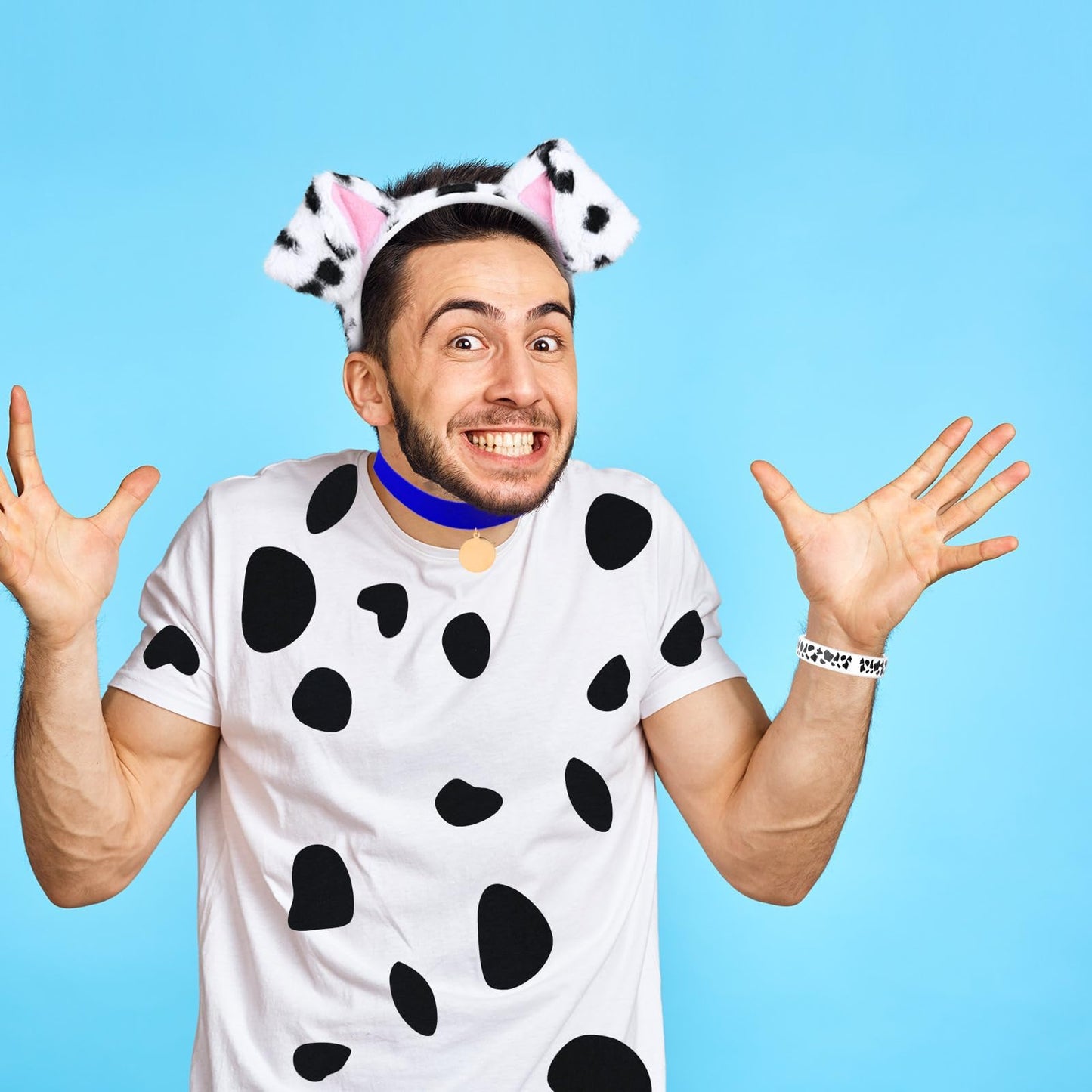 Halloween Dalmatian Costume Set Include Dog Ear Headband Velvet