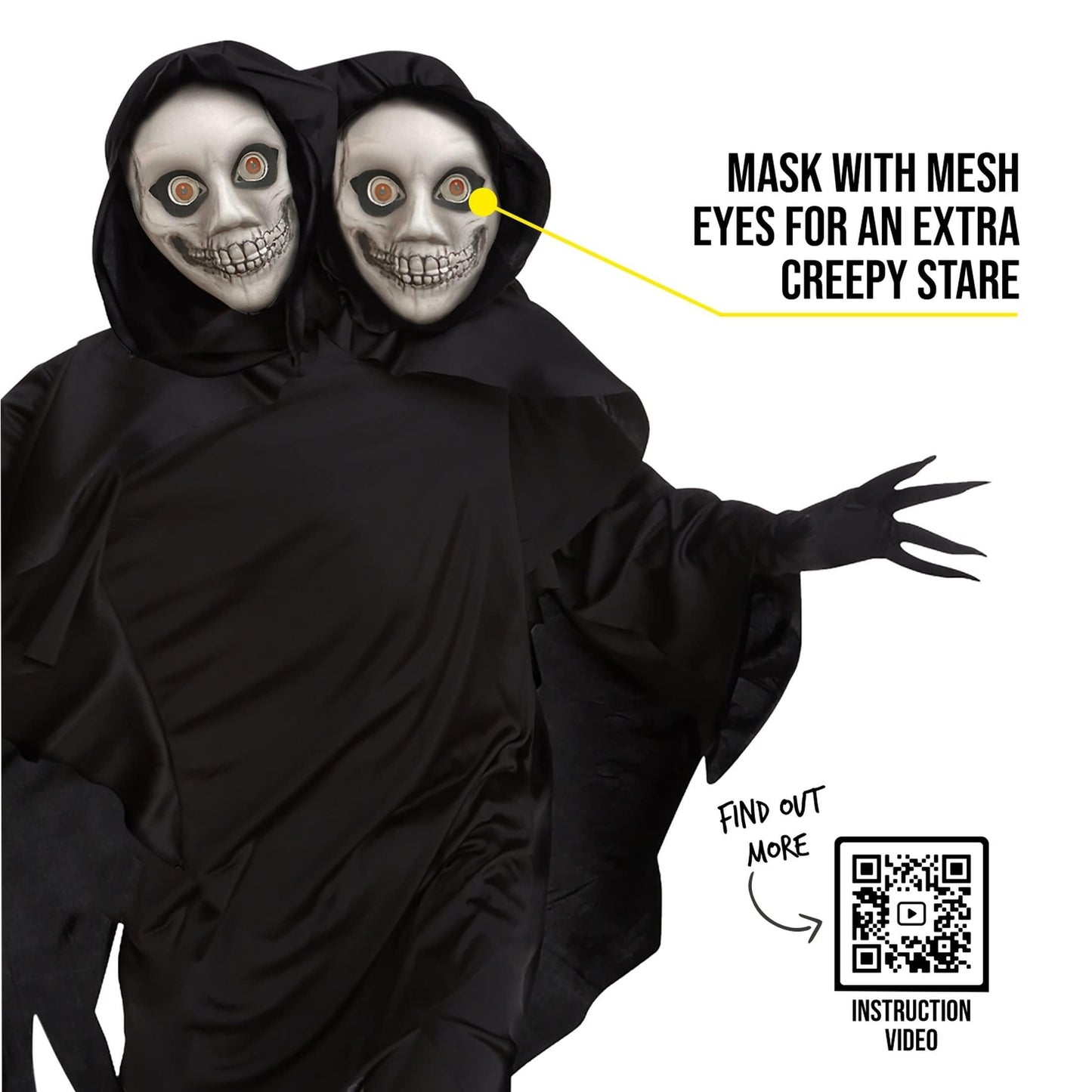 Two Headed Ghoul Costume - Ghost Halloween Costumes Adult - Grim (image 2)