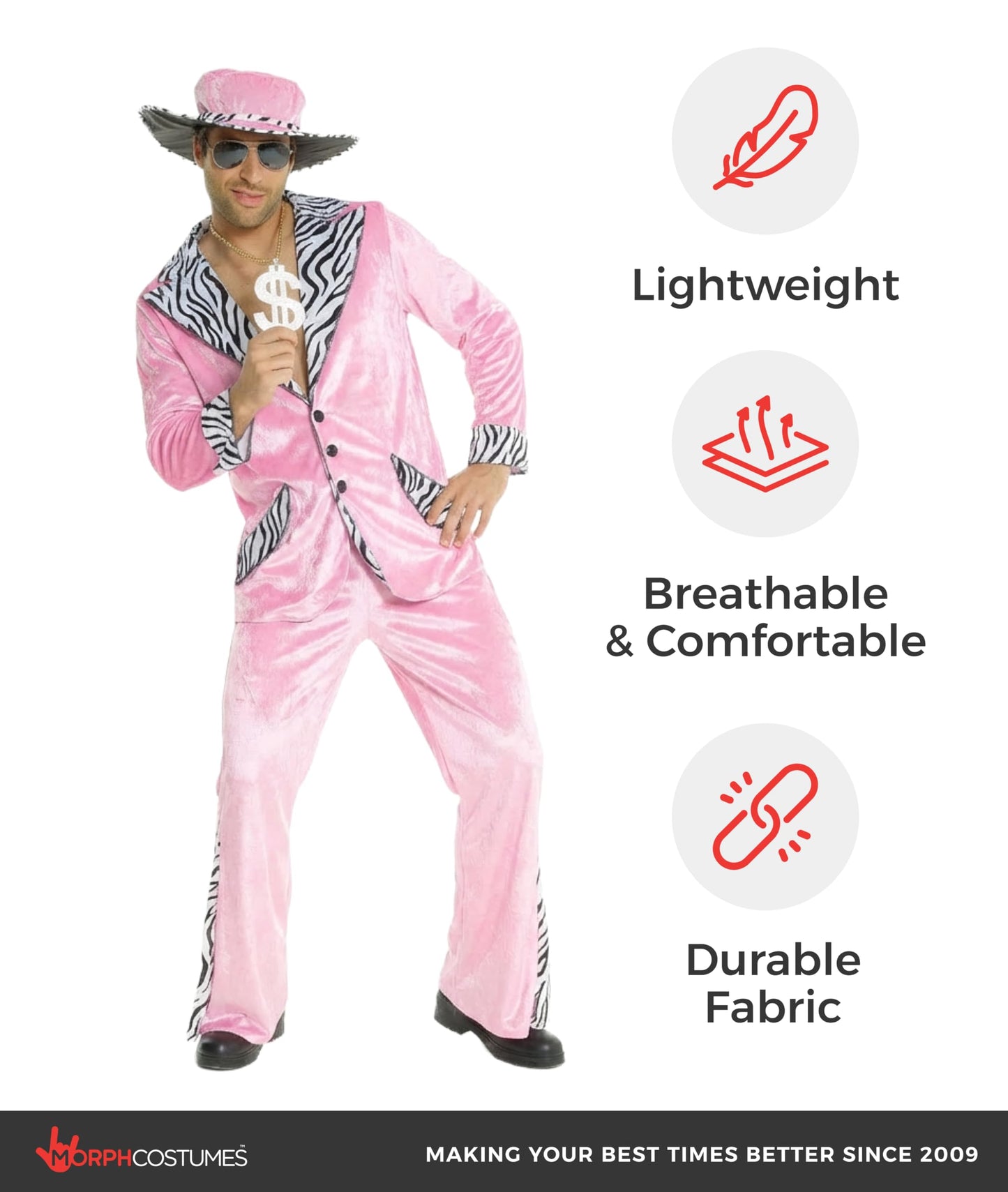 Morph Pink Costume Men, Mens Costume, 70s Outfit Men, Halloween Costumes Mens, Fancy Dress For Adults, Large