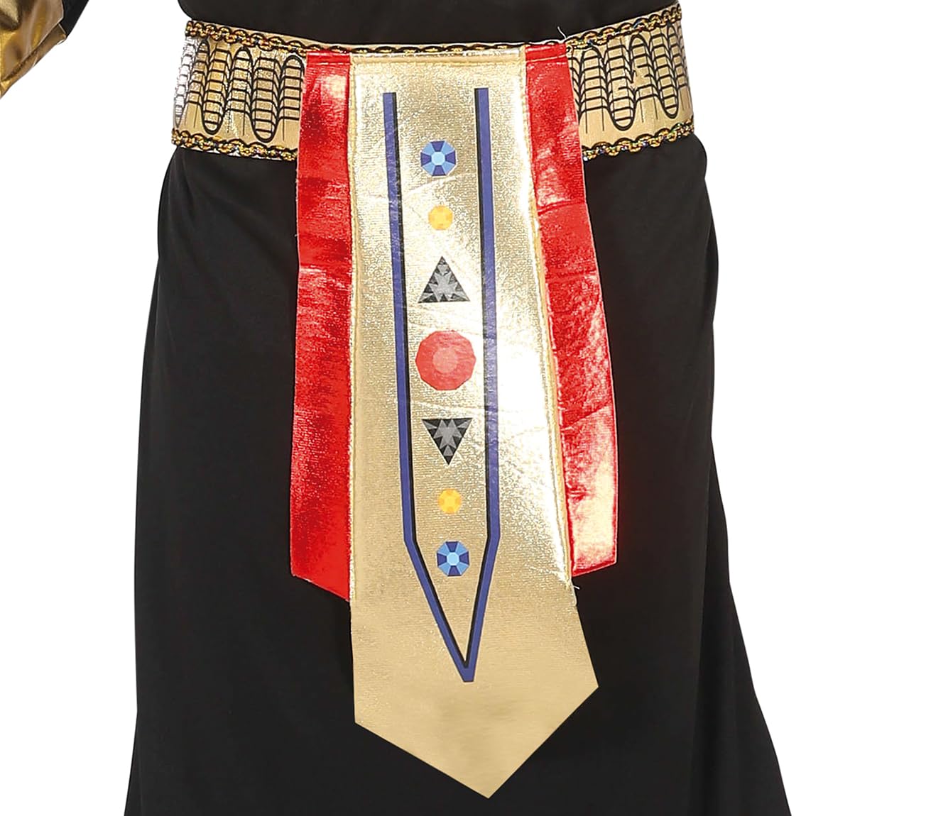 FIESTAS GUIRCA | Egyptian Teen Fancy Dress Costume (14-16 Years) - Tunic, Belt, Collar, Trousers and Headpiece - Pharaoh and Ancient Egypt Costumes for Halloween and Parties - Black and Gold