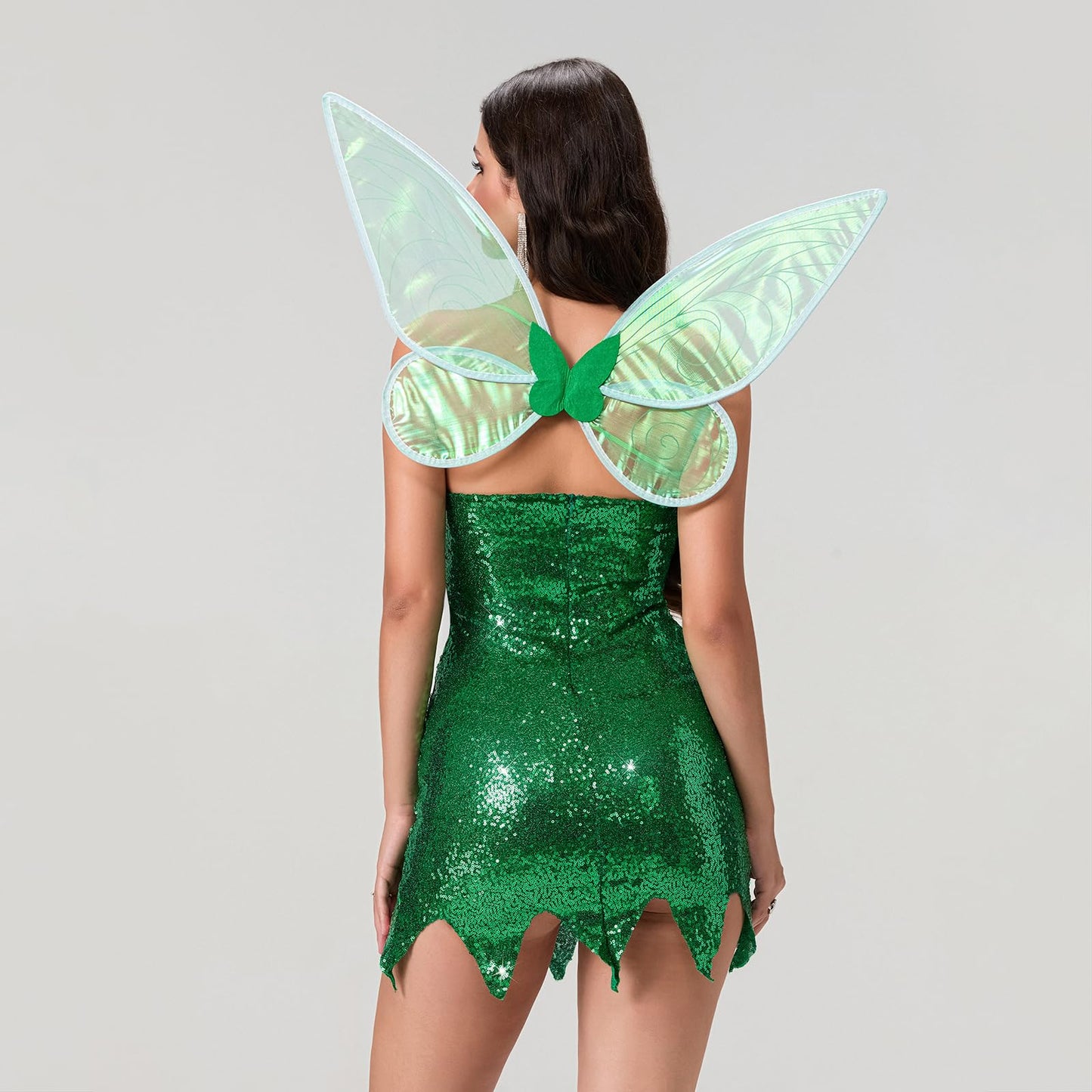 Women's Fairy Costume with Wings Halloween Christmas Forest Mini (image 5)