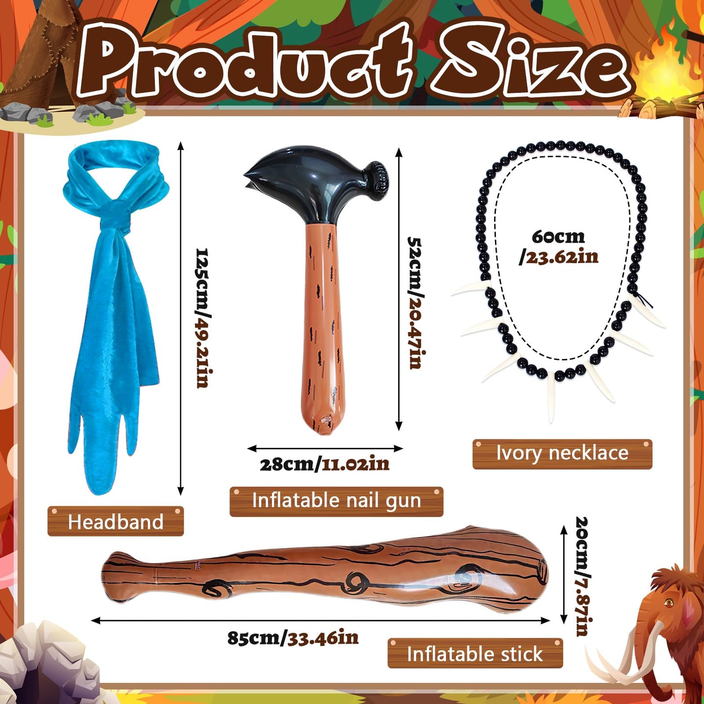 Caveman Costume Set for Adults - Stone Age Halloween Outfit