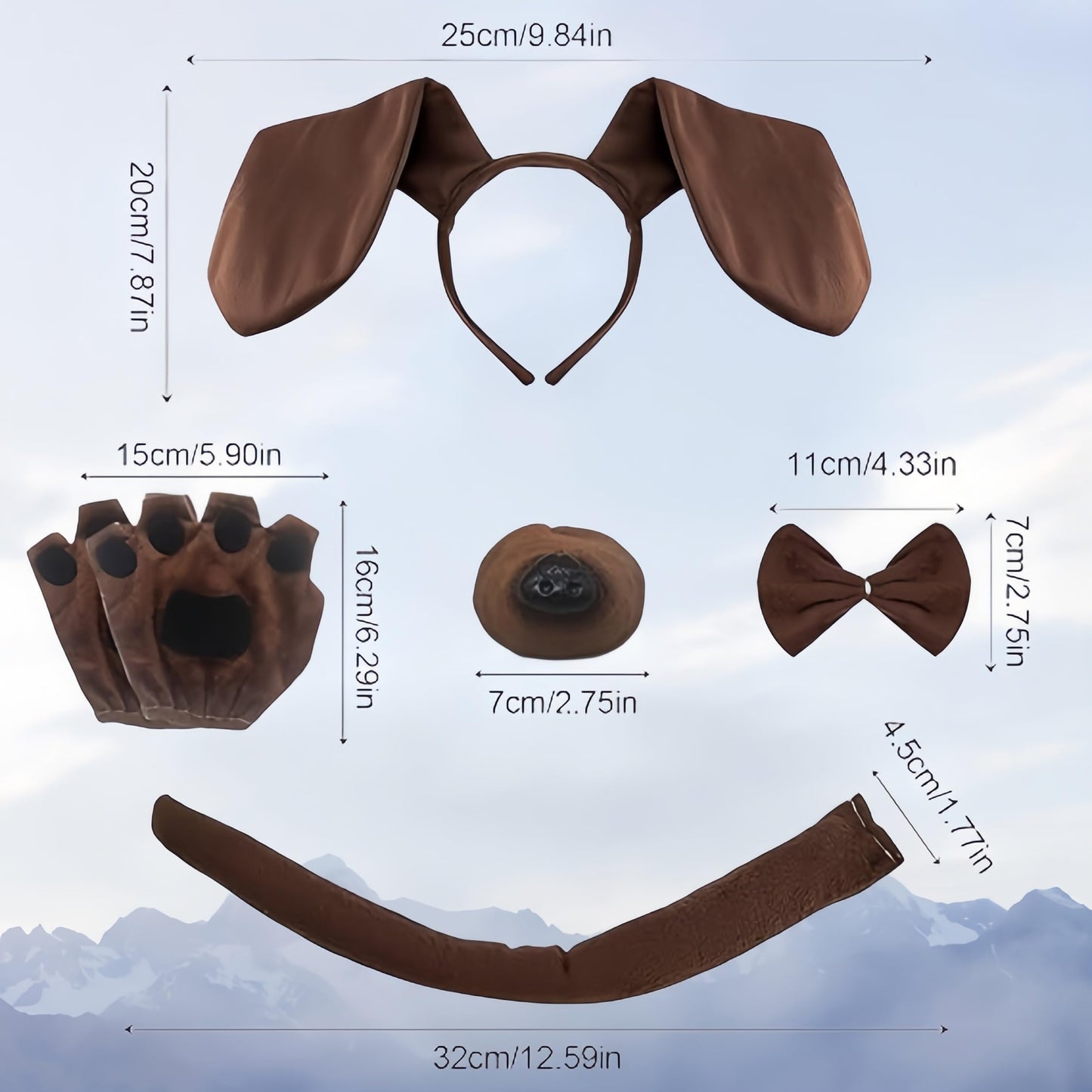 Puppy Dog Costume Set - Dachshund Dog Set Include Puppy Ears