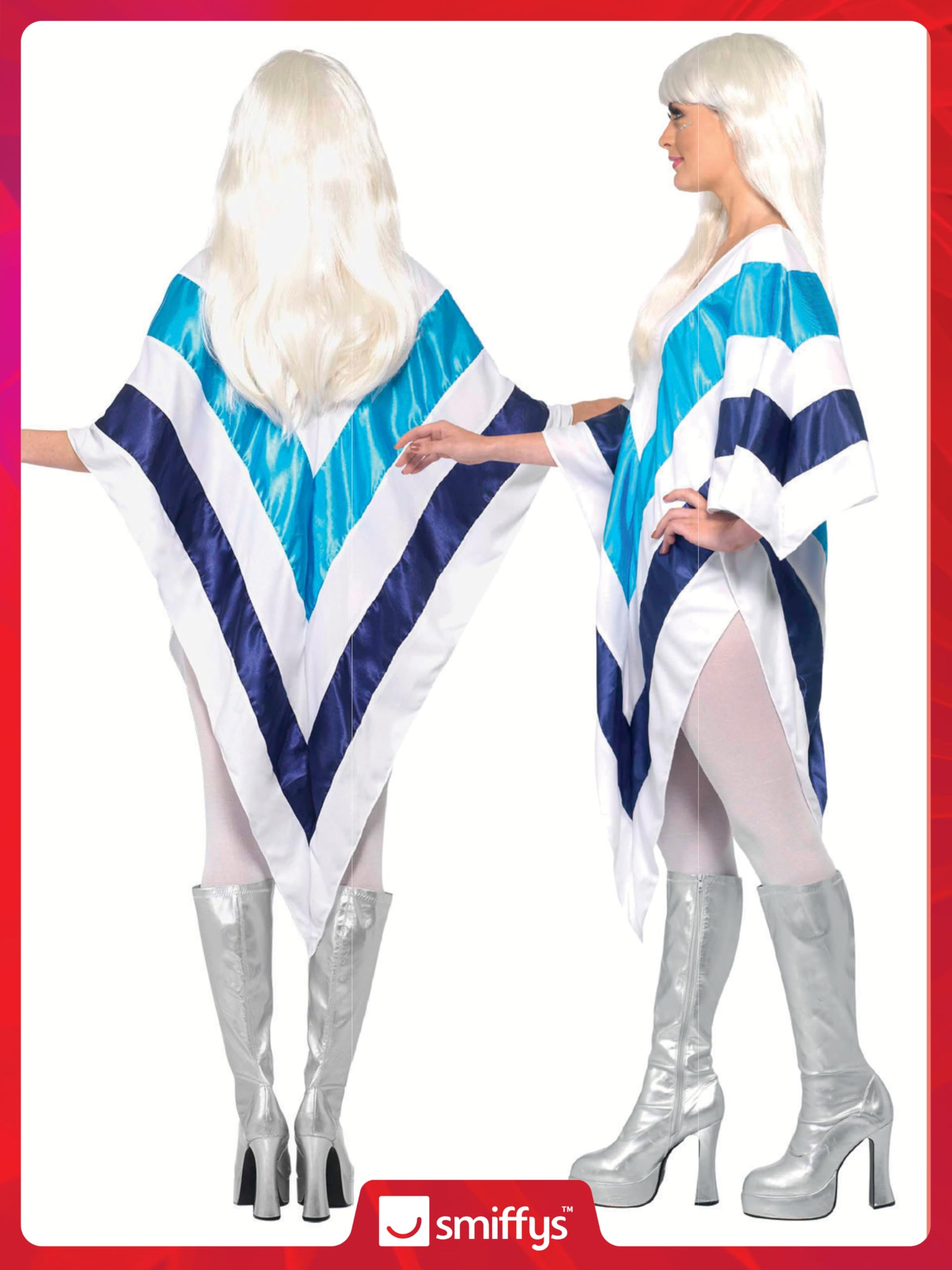 Super Trooper Poncho - White - 1970's Disco Fancy Dress - Adult (image 4)