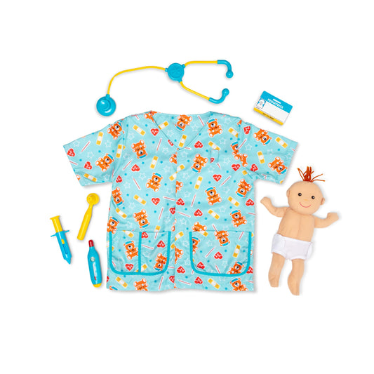 Melissa & Doug Pediatric Nurse Costume Role Play Toy | Fancy Dress for Toddlers | Dressing Up Clothes for Girls/Boys | Pretend Play Gifts for Kids Age 3-6