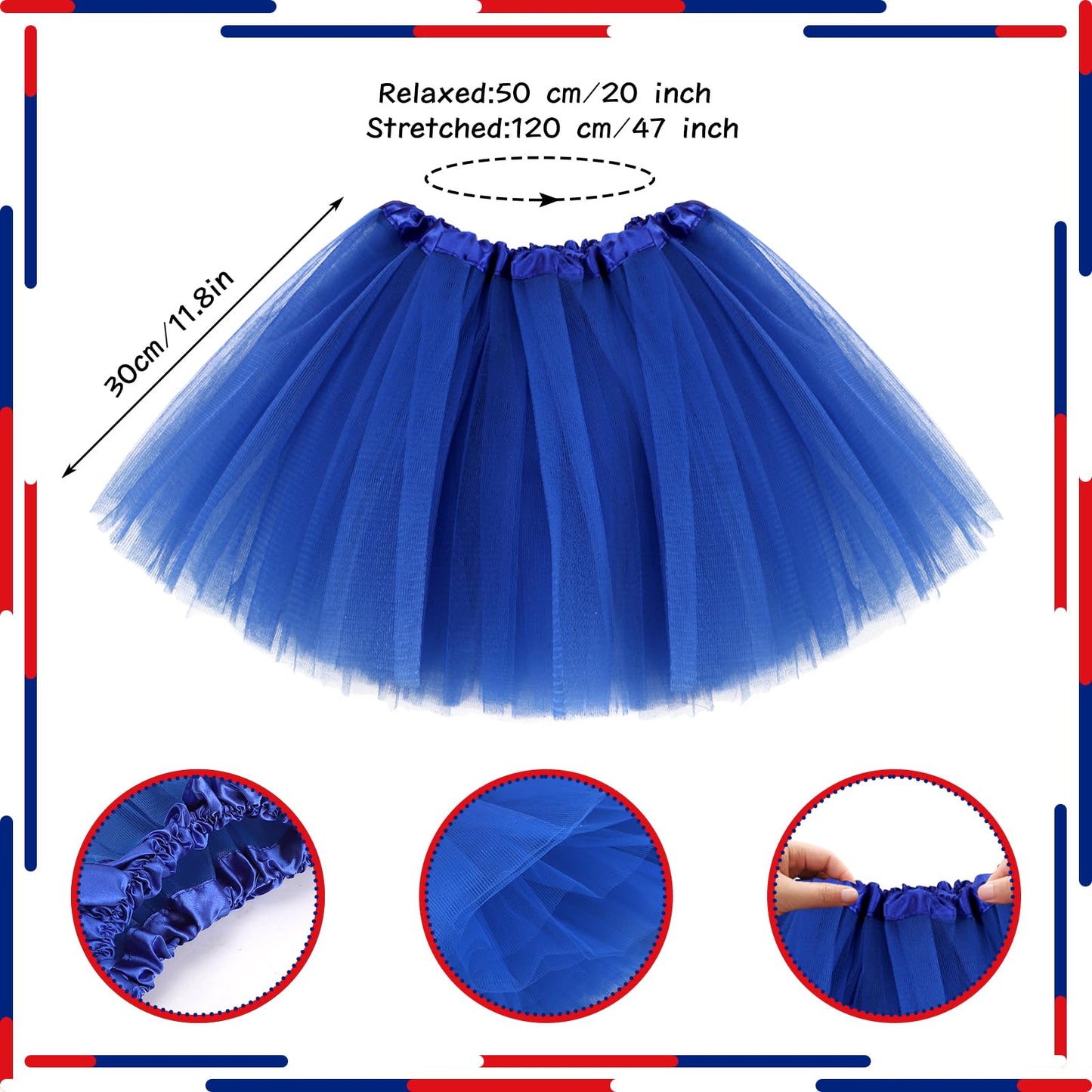 KMLGY 2Pcs Union Jack Costume Set with Union Headband Tutu Skirt for British National Day Royal Event Indoor or Outdoor Street Party Suppies (Blue)