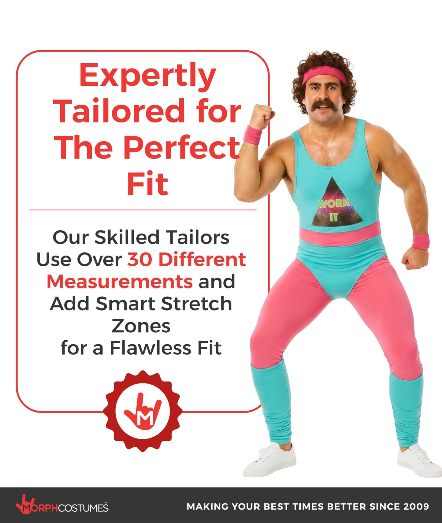 Fun Shack 80s Fitness Instructor Costume Men Aerobics Outfit Fancy Dress for 80s Themed Parties and Events, Medium